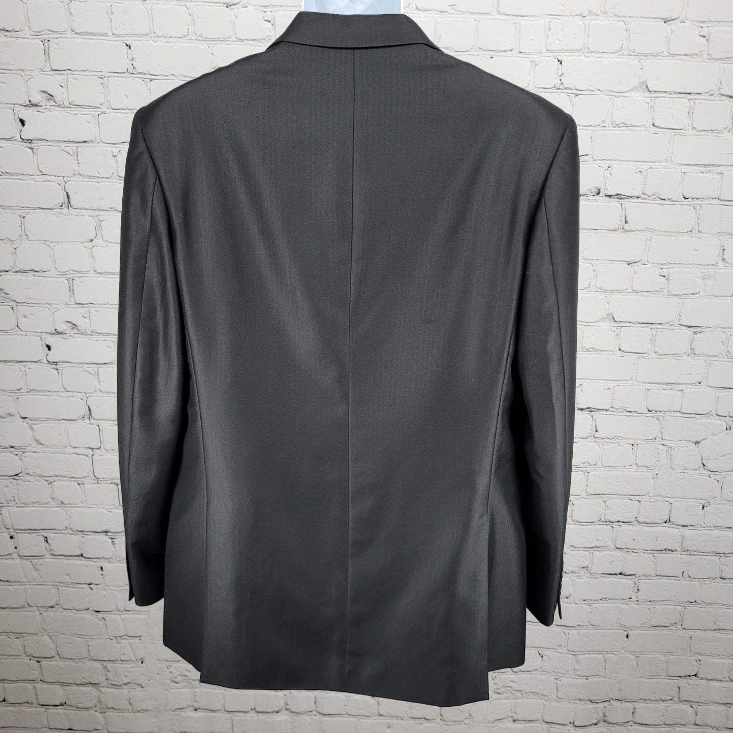 Dolce Vita Italy Black 2 Button Notch Double Vented Blazer Sport Coat Size 40R