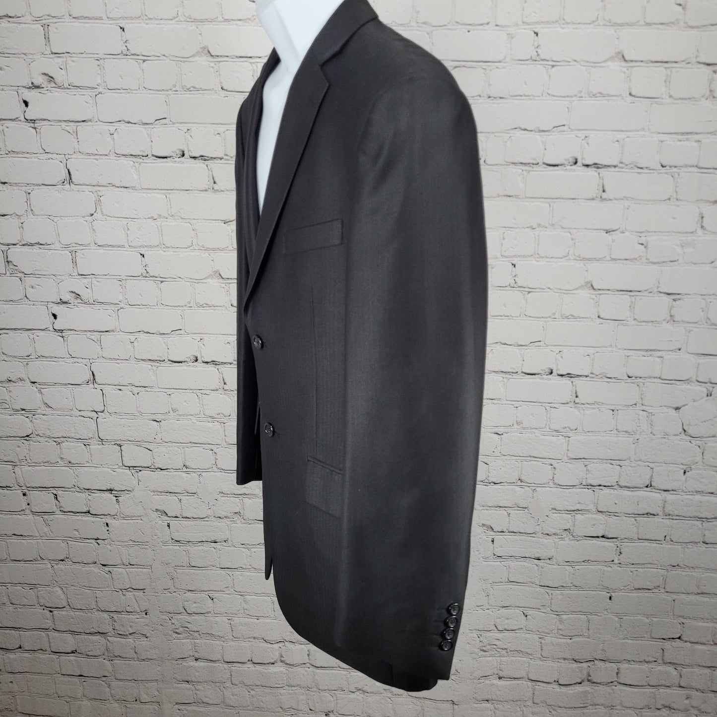 Dolce Vita Italy Black 2 Button Notch Double Vented Blazer Sport Coat Size 40R