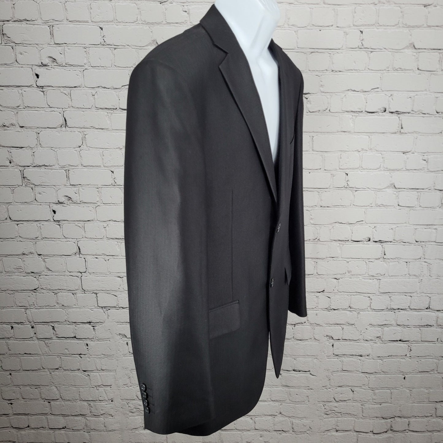 Dolce Vita Italy Black 2 Button Notch Double Vented Blazer Sport Coat Size 40R