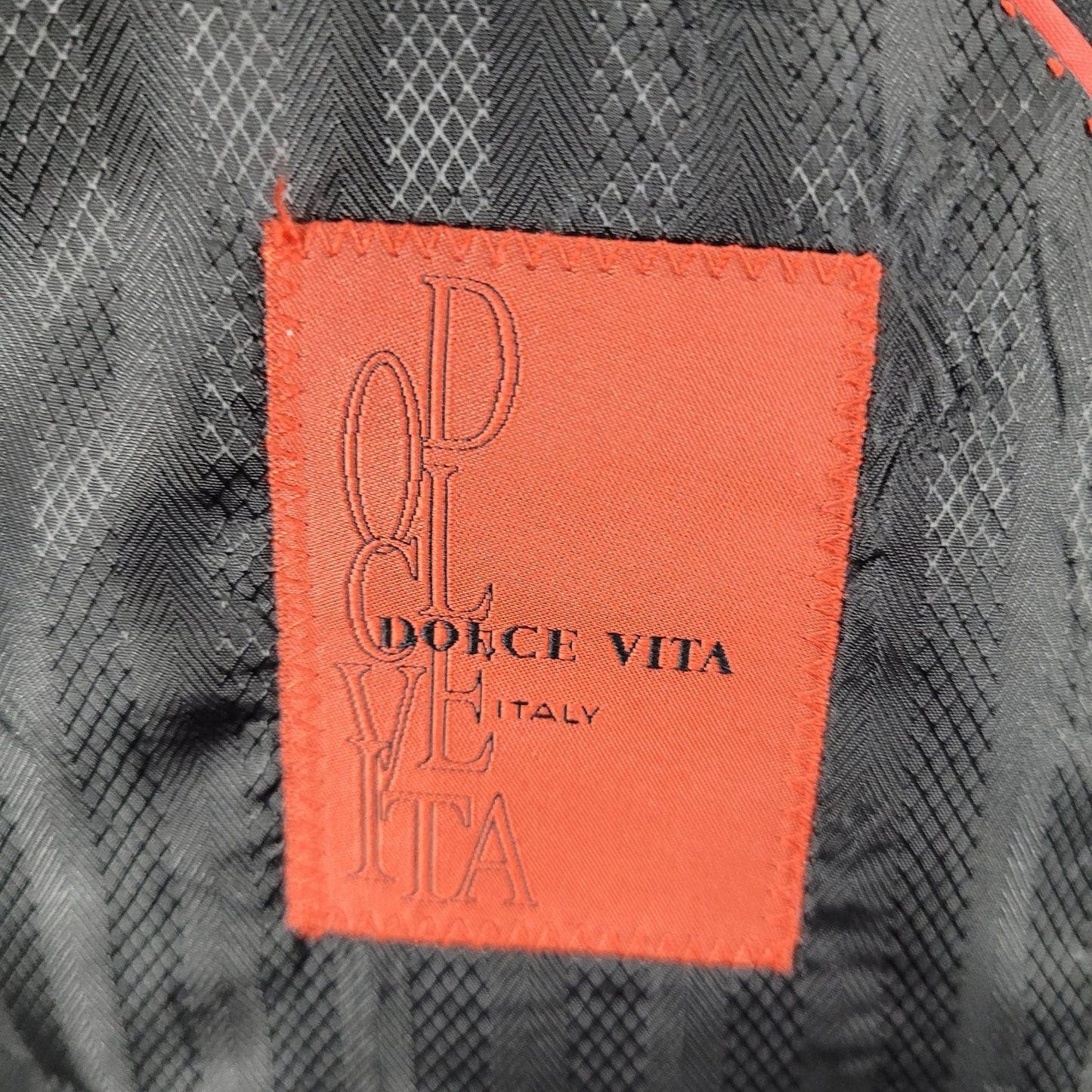 Dolce Vita Italy Black 2 Button Notch Double Vented Blazer Sport Coat Size 40R
