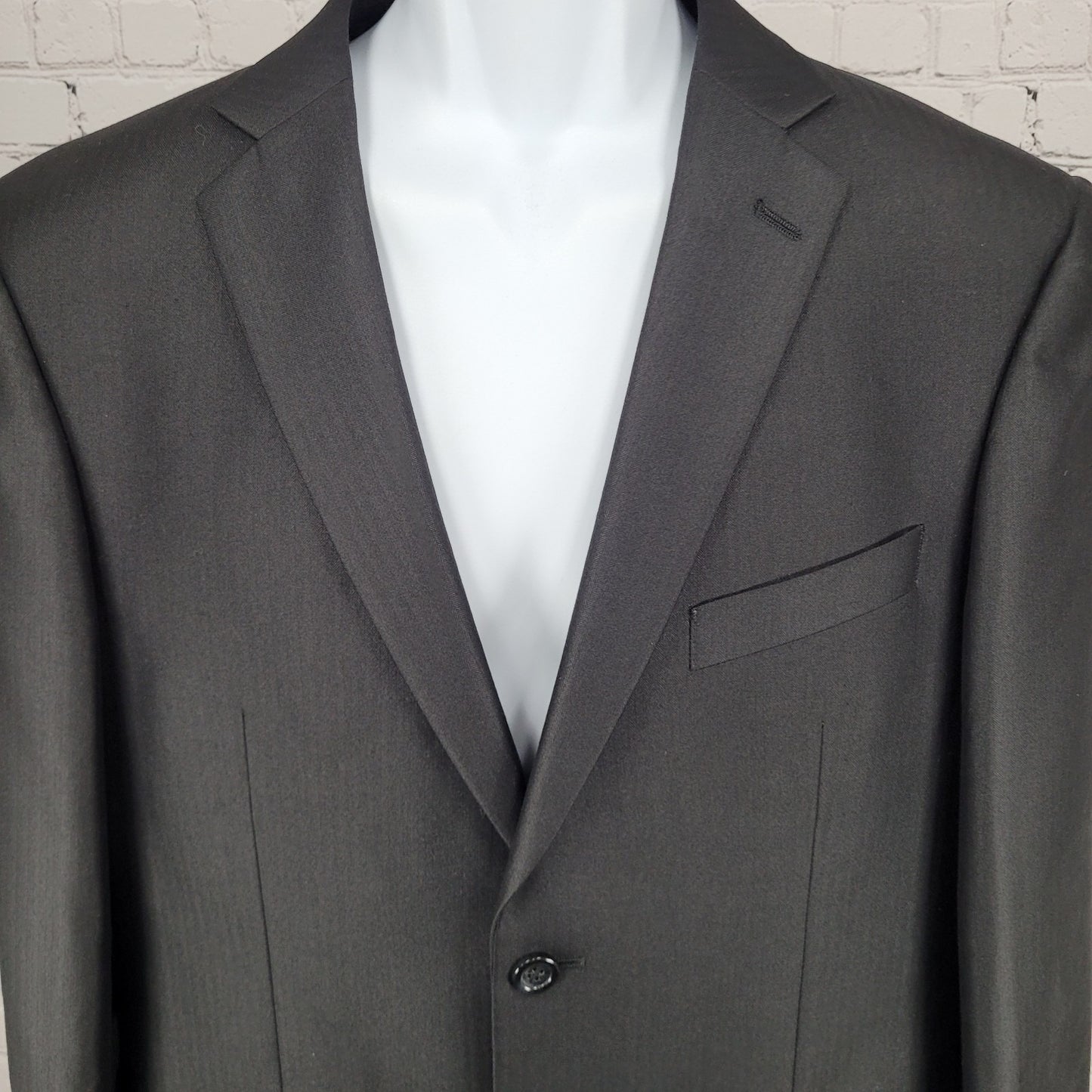 Dolce Vita Italy Black 2 Button Notch Double Vented Blazer Sport Coat Size 40R