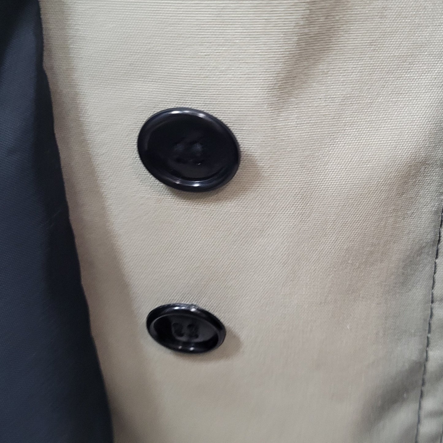 VTG Unbranded Black Belted Buttoned Trench Coat Poland Made Size Medium M