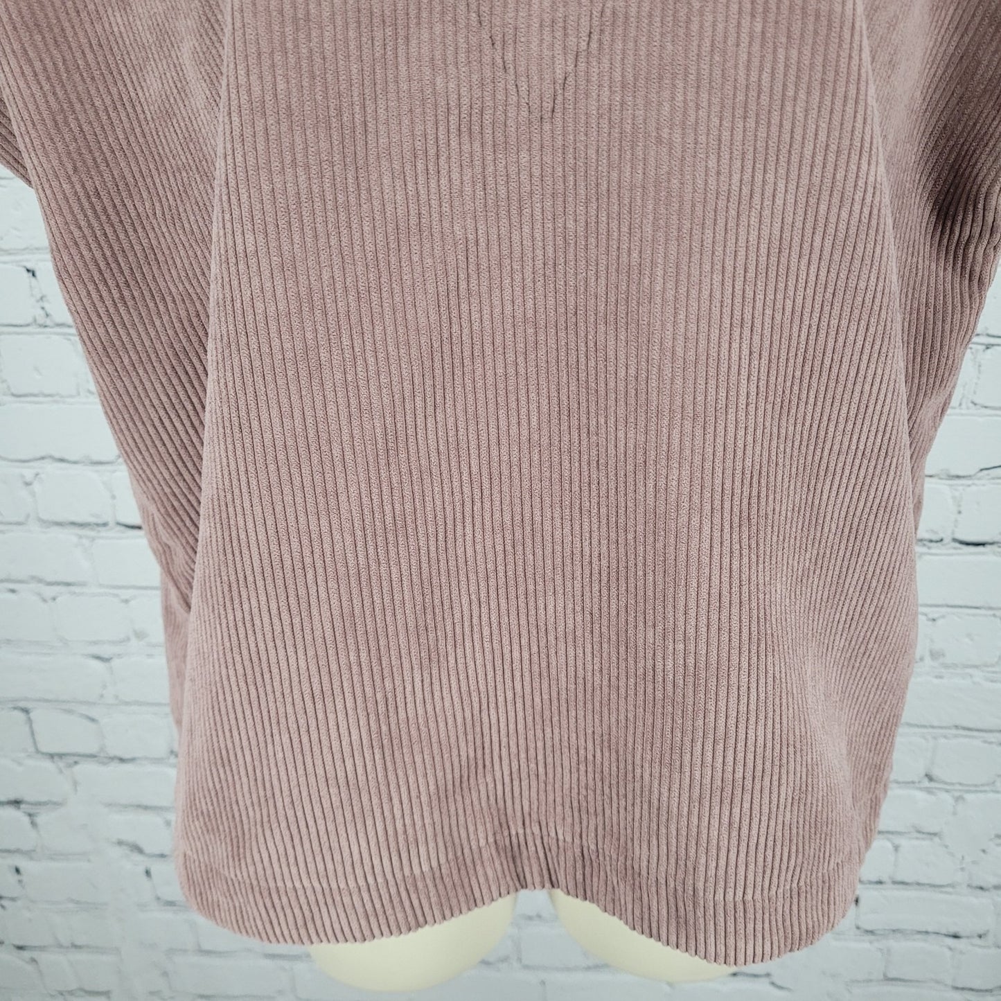 Madewell Purple Corduroy Buttoned Back Short Sleeve V Neck Top Size Small S