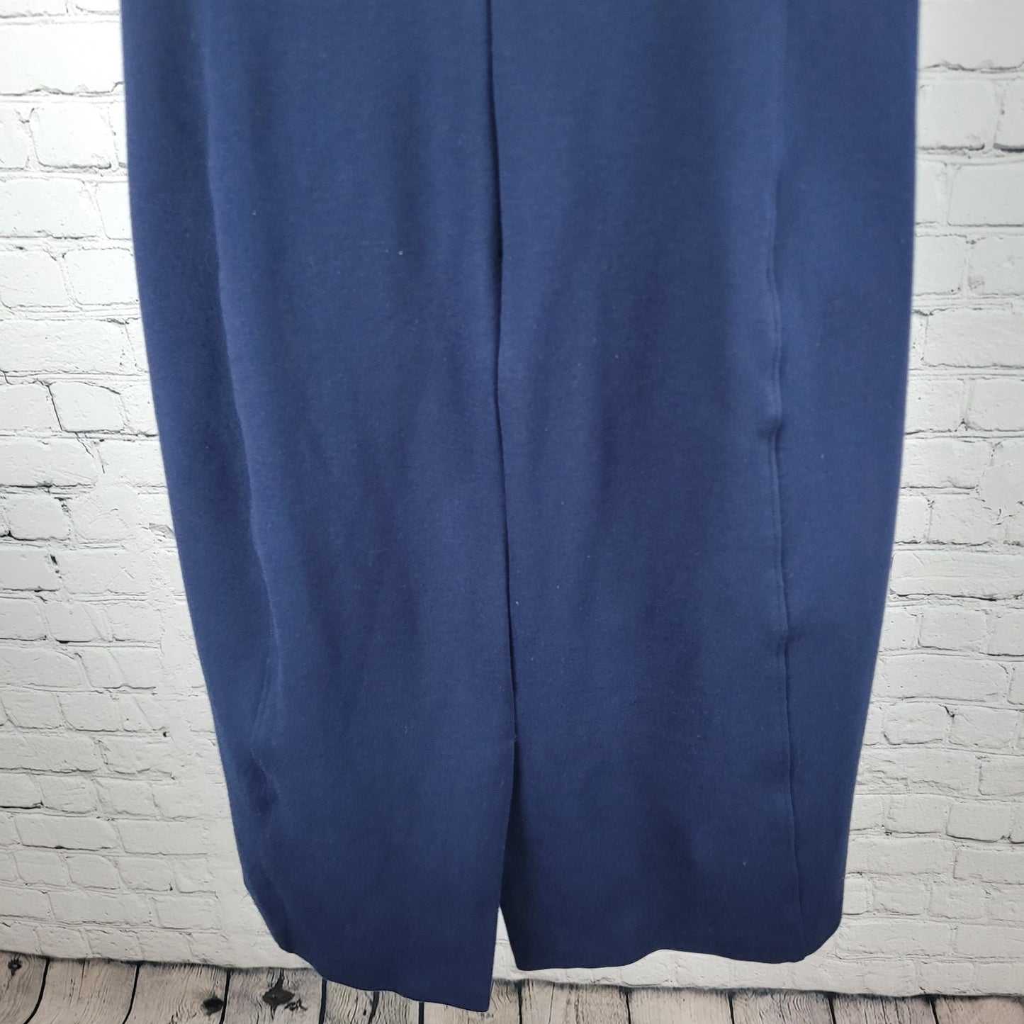 Land's End Navy Sleeveless Stretch Pockets Back Slit Zipped Shift Dress Size 6