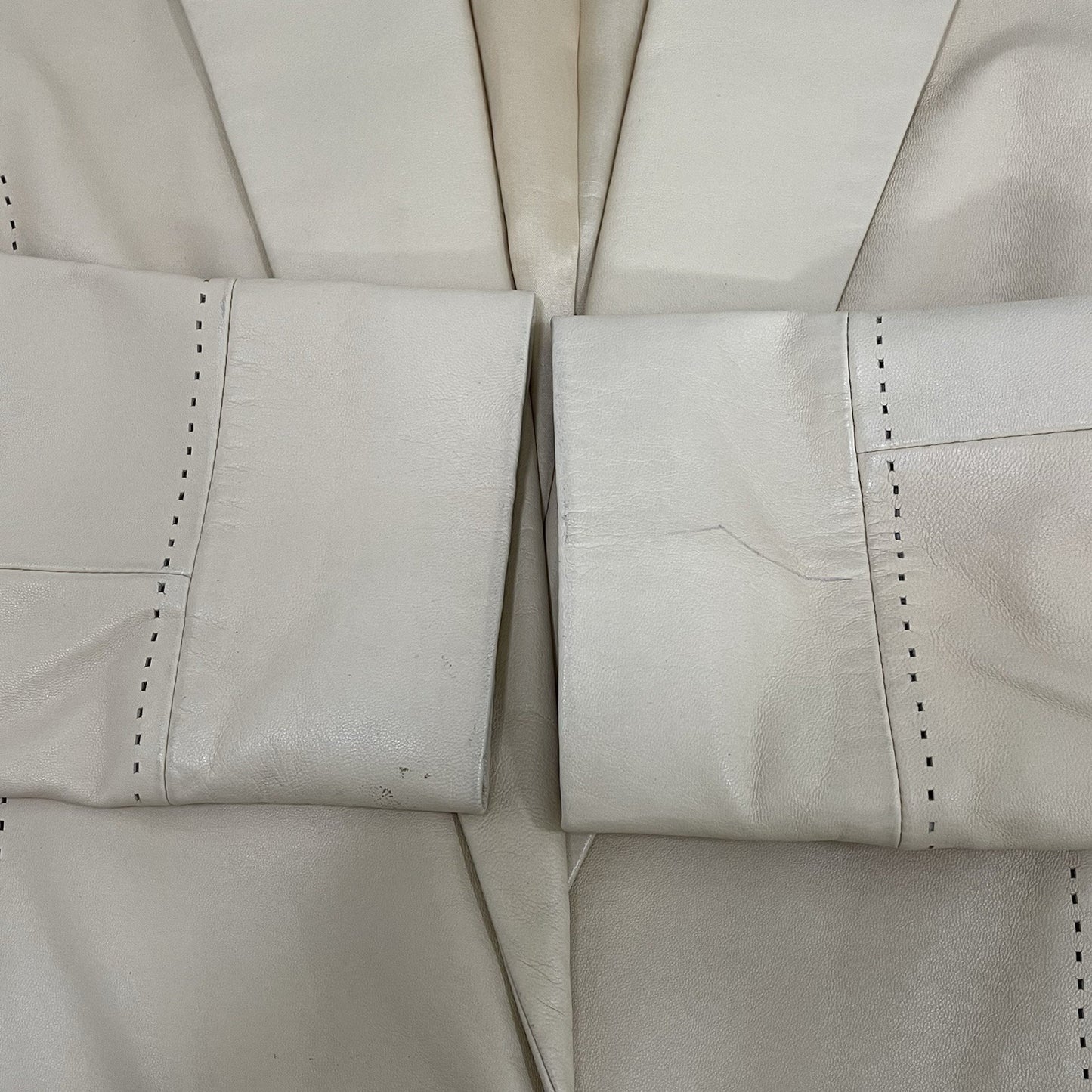 Dana Buchman Pale Yellow Leather 1 Button Blazer Jacket Pockets Lined Size 10