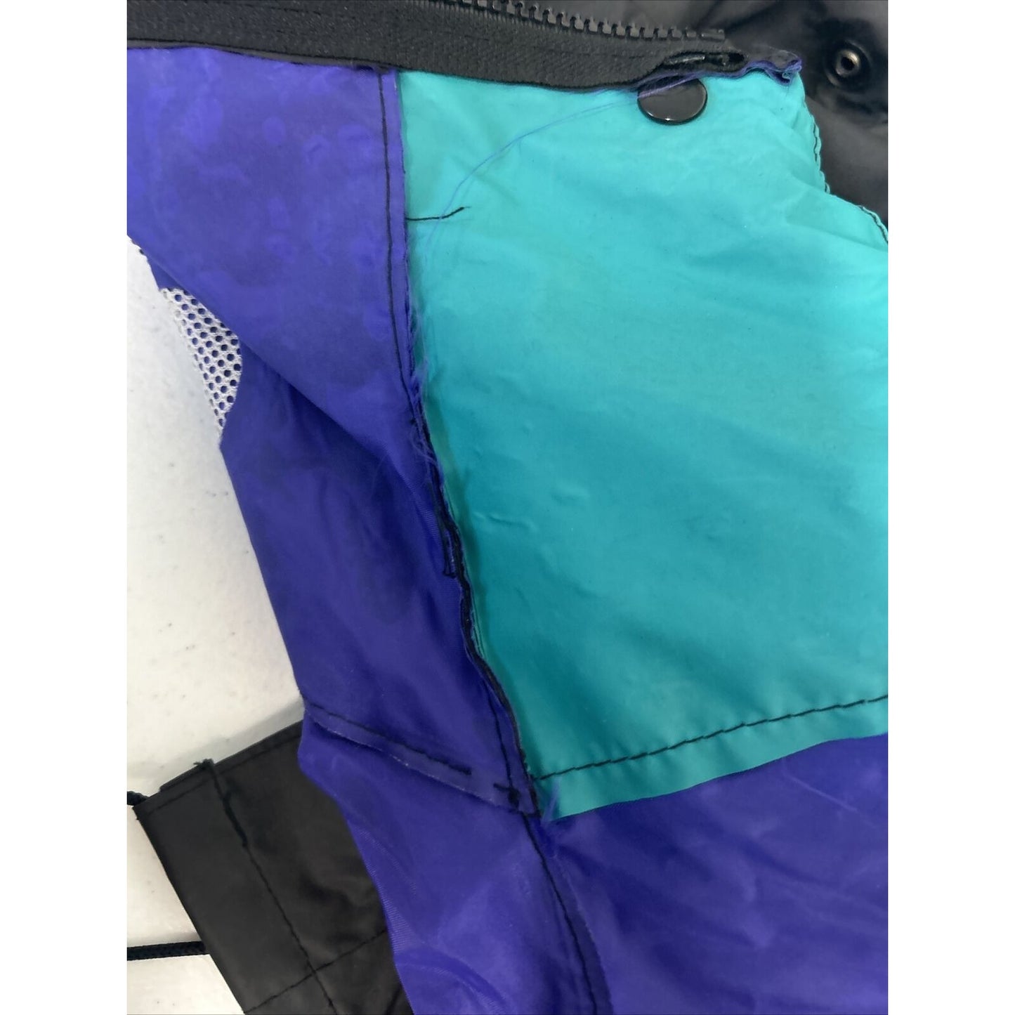 VTG 80s Columbia Soft Bill Hood Rain Jacket Full Zip Retro Men’s Size M *Hole