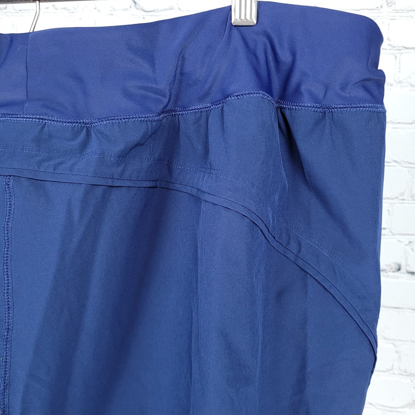 Lands End Navy High Rise Built In Panty Adjustable Stretch Swim Shorts Size 26W