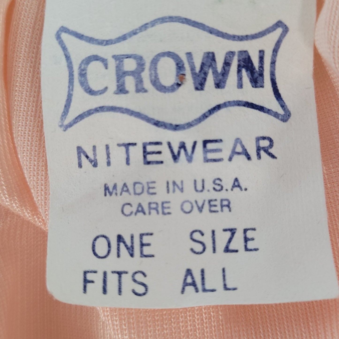VTG Crown Nitewear Pink Satin Ruched Lace Trim Maxi Nightgown USA Made O/S