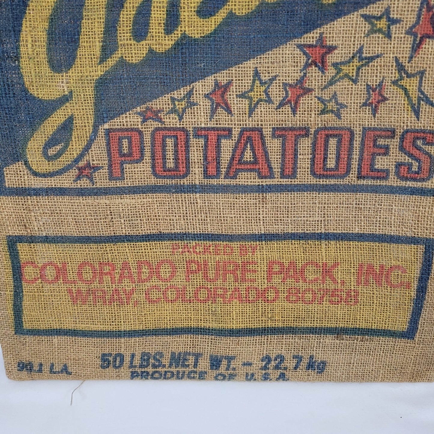 VTG Lot Of 3 CA Pin Up Lehr Bros Roddy Boy Galaxie Potato Burlap Sack Art USA