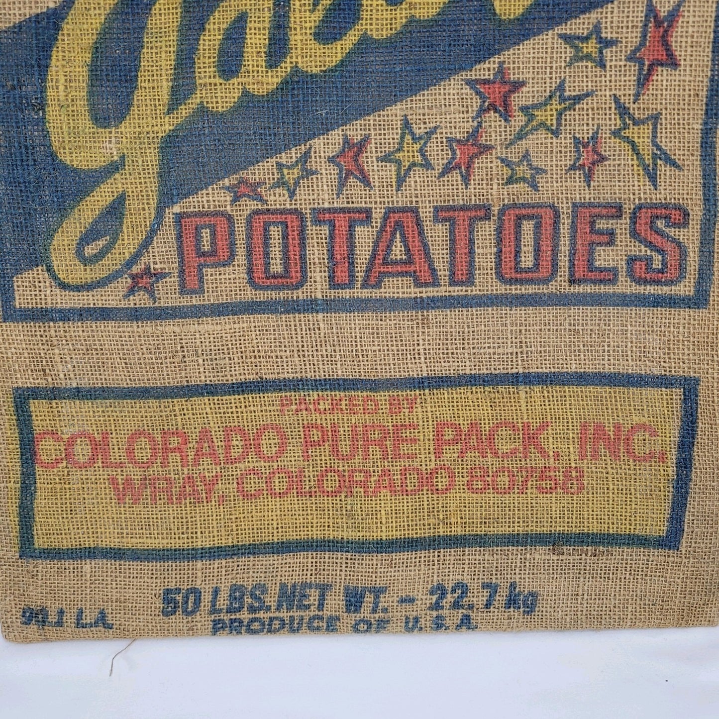VTG Lot Of 3 CA Pin Up Lehr Bros Roddy Boy Galaxie Potato Burlap Sack Art USA