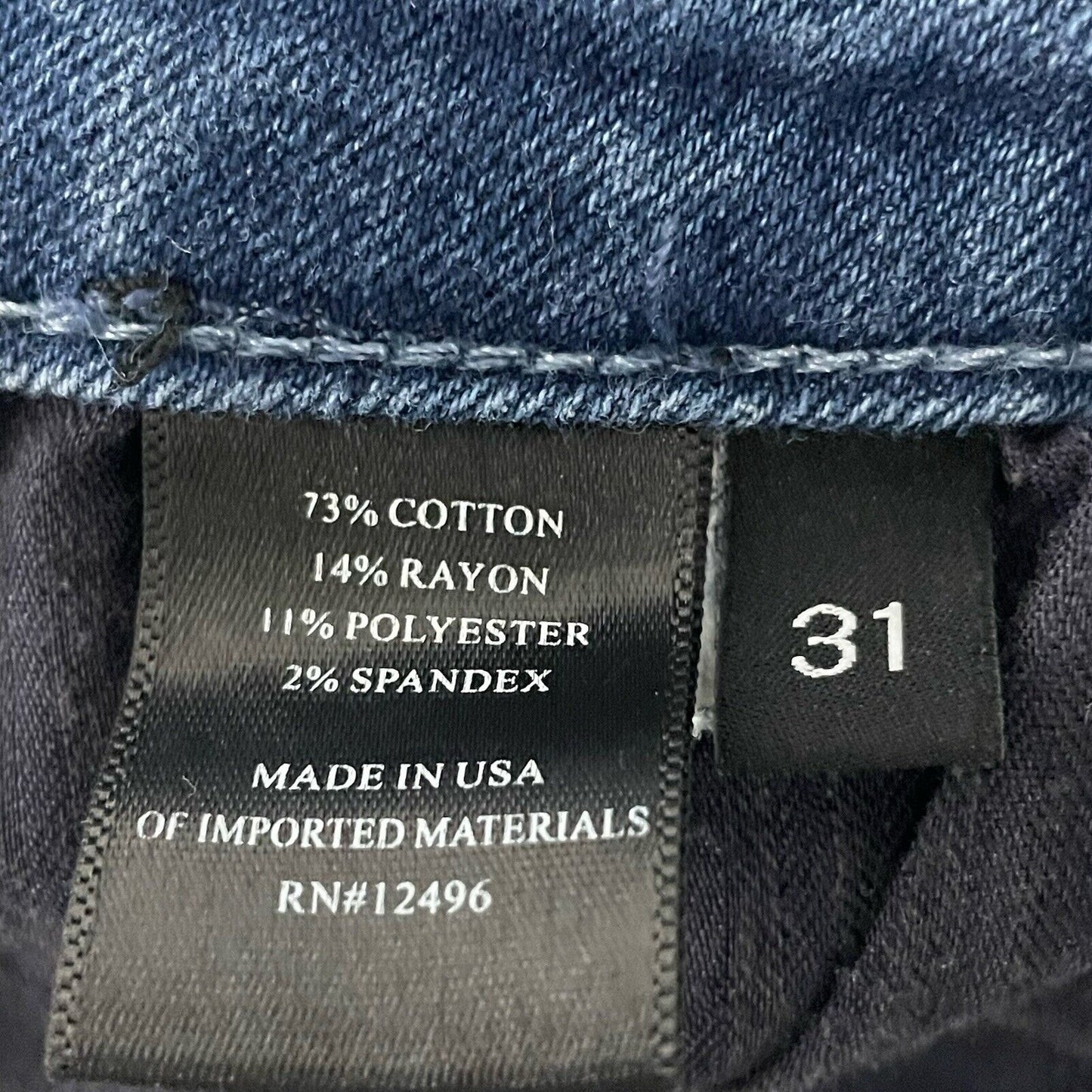 Parker Smith Blue Jeans Boss Lady Straight Leg Made In USA Stretch Size 31