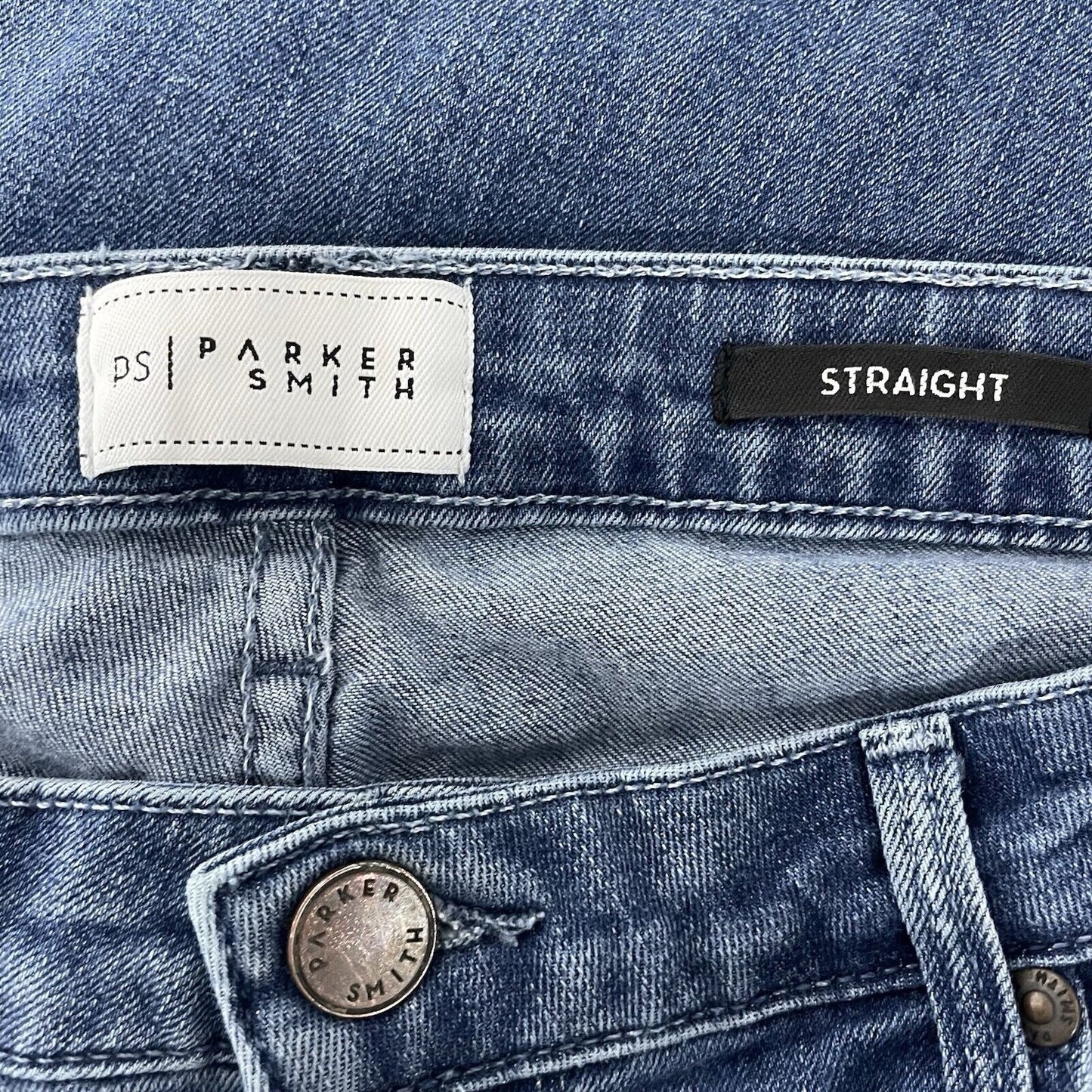 Parker Smith Blue Jeans Boss Lady Straight Leg Made In USA Stretch Size 31