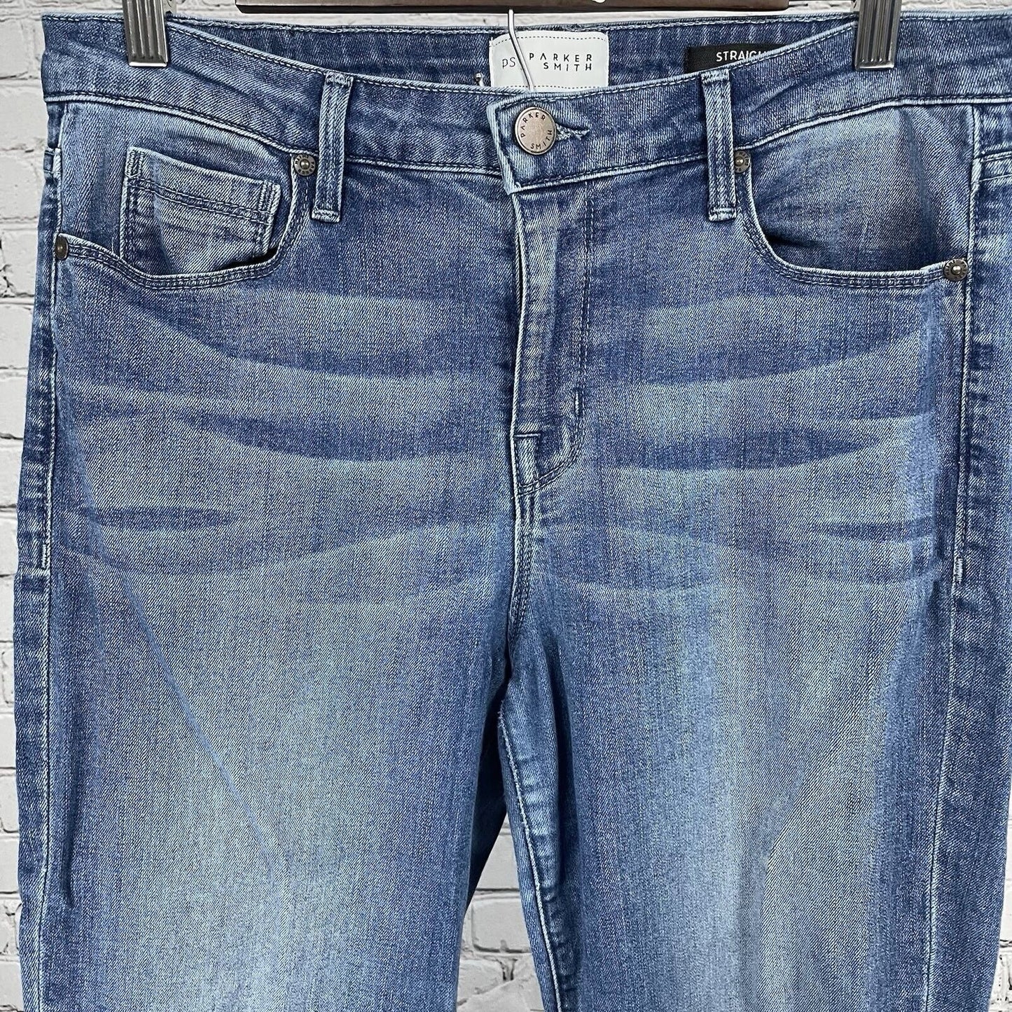 Parker Smith Blue Jeans Boss Lady Straight Leg Made In USA Stretch Size 31
