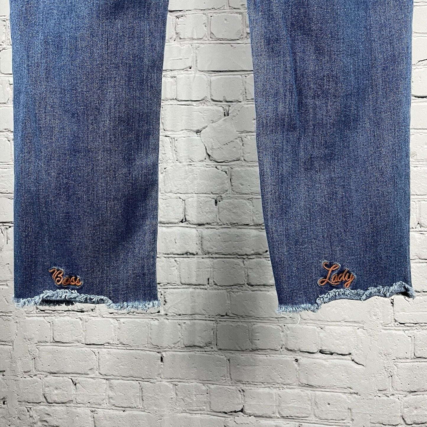 Parker Smith Blue Jeans Boss Lady Straight Leg Made In USA Stretch Size 31