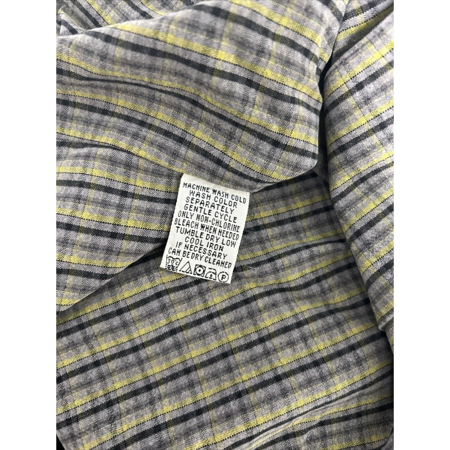 VTG Tommy Bahama Green Grey Plaid Purple Buttons Long Sleeve Collared Shirt S
