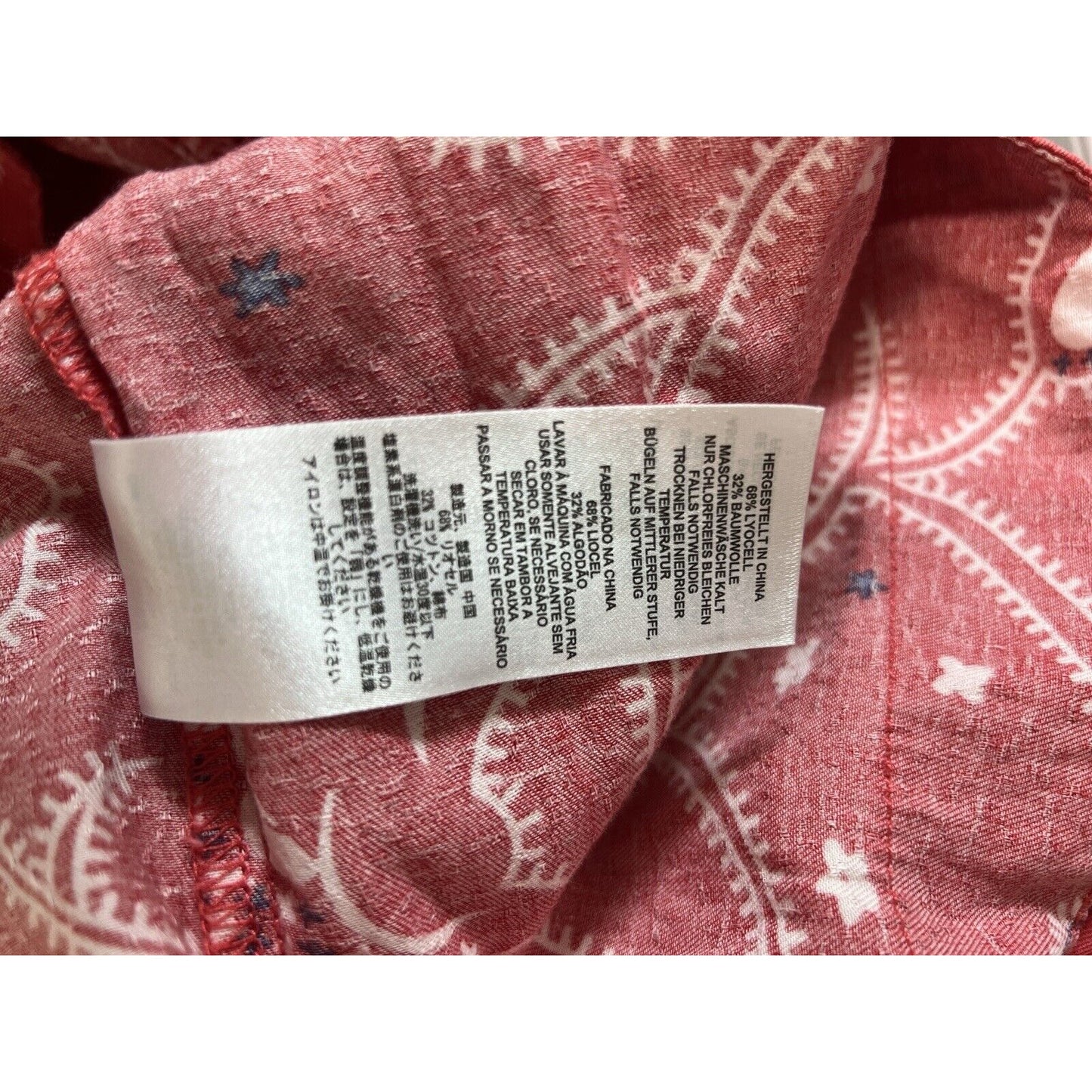 Current/Elliott Red Paisley Print The Tennant Dress Cut-out back Women’s Size 2