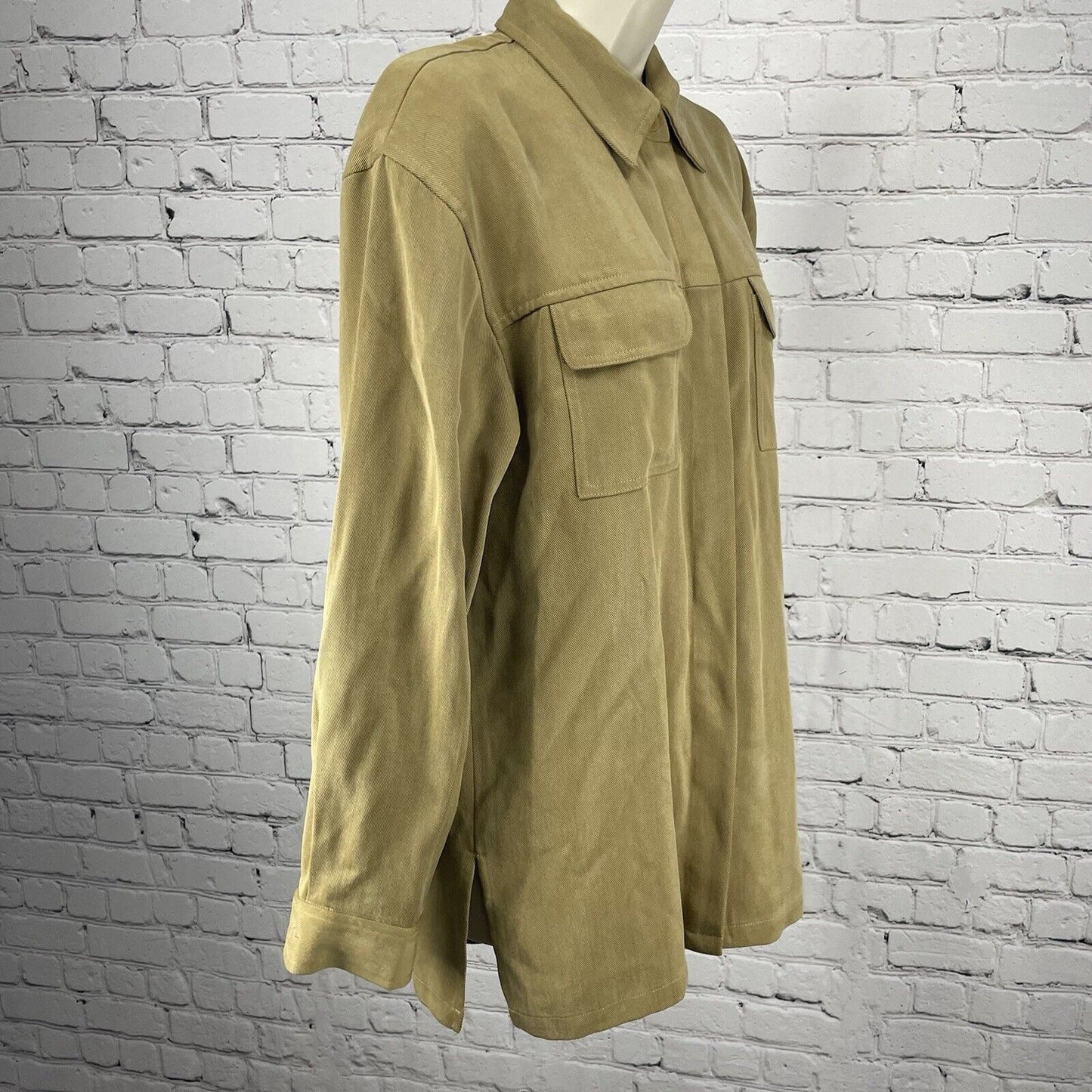 VTG Bushwacker Tan Soft Heavy Textured Buttoned Lined Long Sleeve Shirt Small S