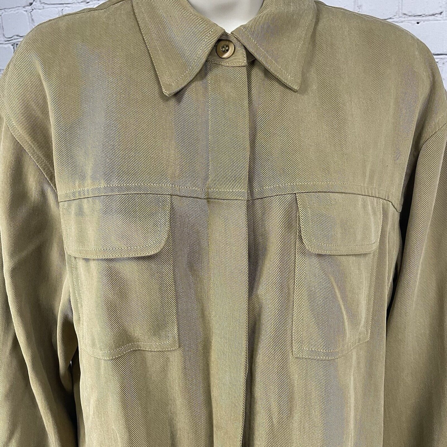 VTG Bushwacker Tan Soft Heavy Textured Buttoned Lined Long Sleeve Shirt Small S