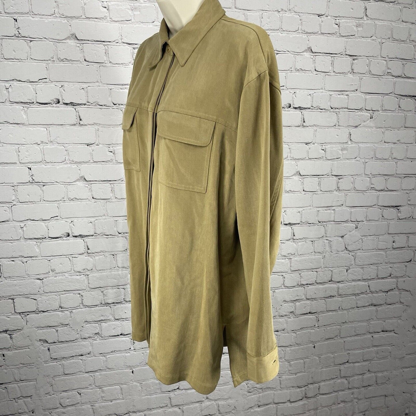 VTG Bushwacker Tan Soft Heavy Textured Buttoned Lined Long Sleeve Shirt Small S