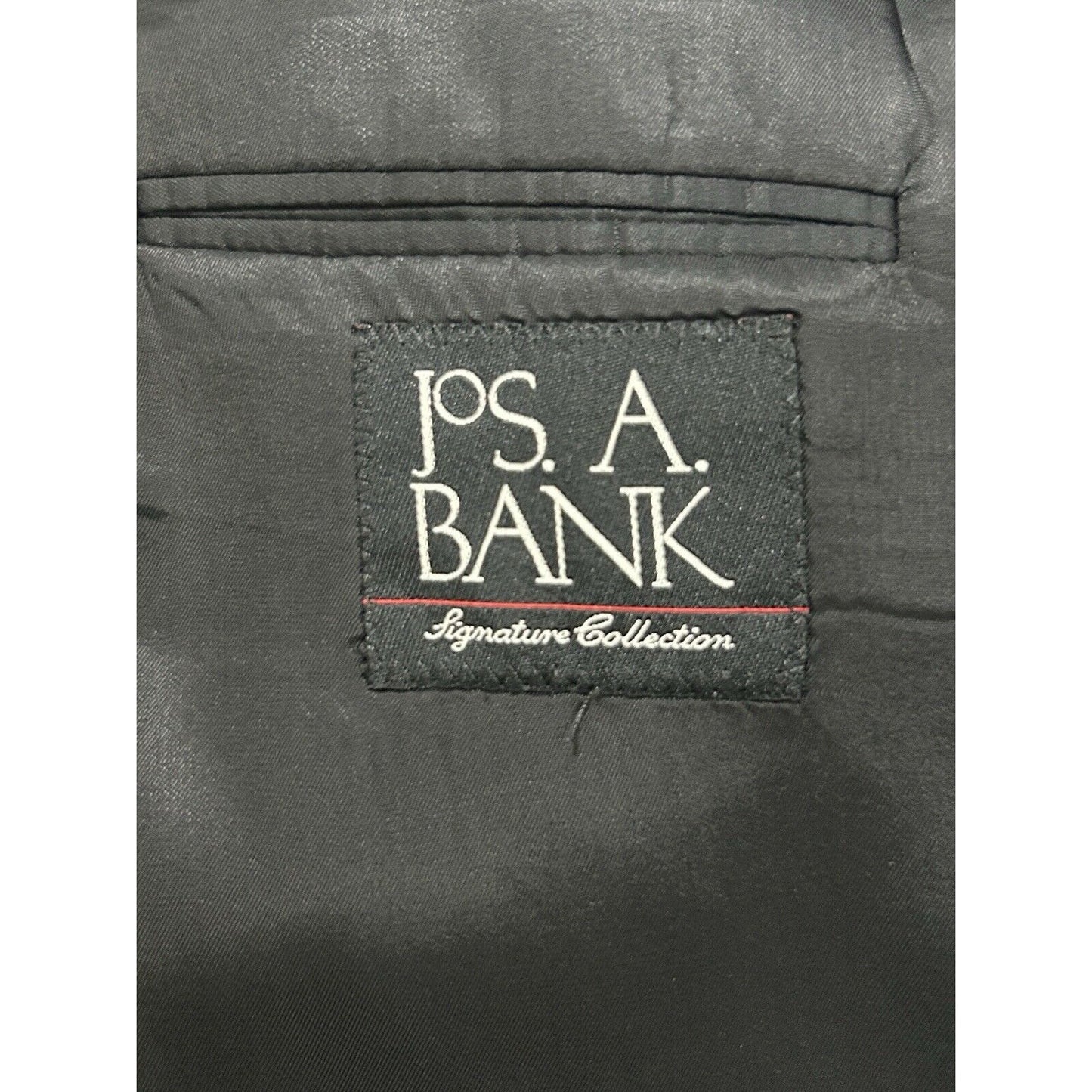 Jos A Bank Signature Collection Black Gordon Wool Two Button Two Piece Suit 48LG