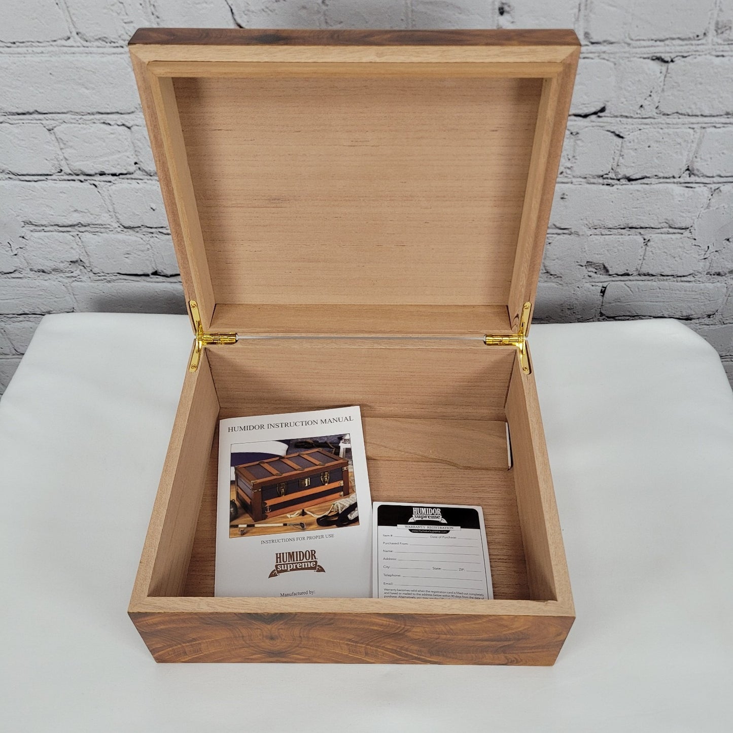Quality Importers Trading Co Humidor Supreme Brown Wood Cigar Storage Box