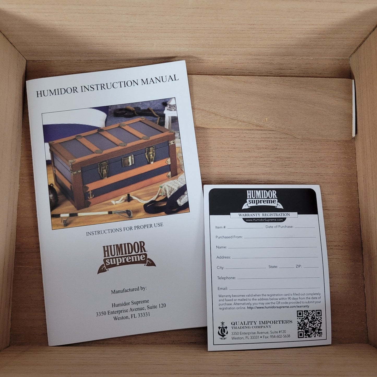 Quality Importers Trading Co Humidor Supreme Brown Wood Cigar Storage Box