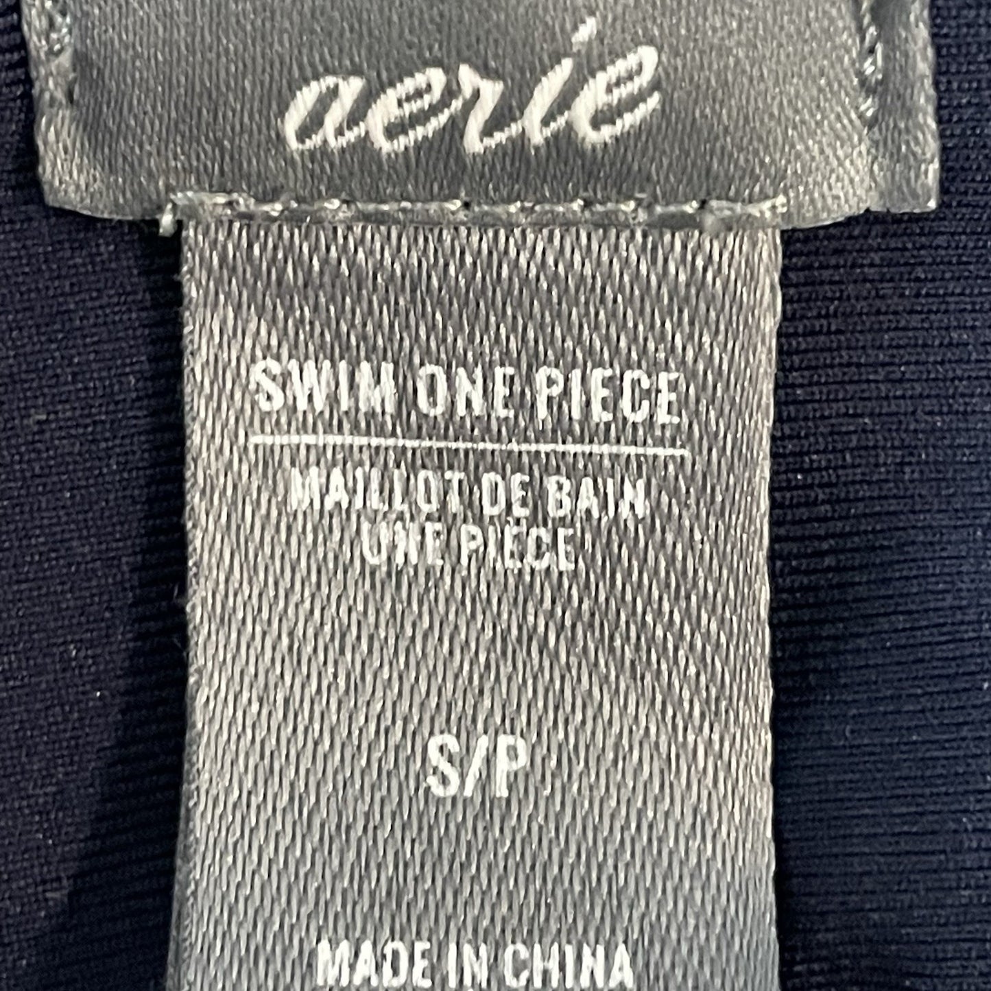 Aerie Blue Front Strappy Tie Halter Backless Cheeky One Piece Swimsuit Small S
