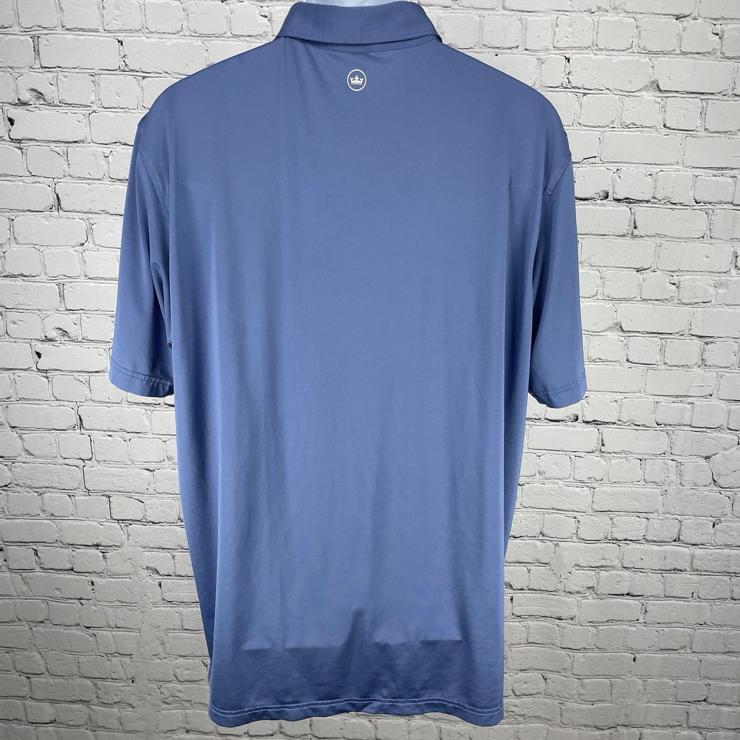Peter Millar Blue Striped Golf Button Up Short Sleeve Polo Shirt Size 2XL