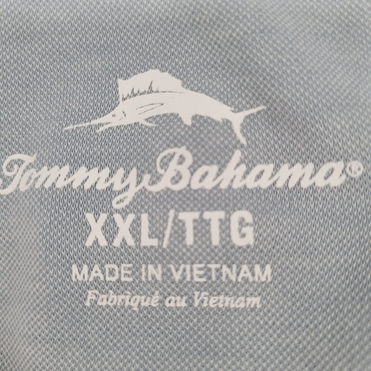 Tommy Bahama Blue Embroidered Fish Short Sleeve Buttoned Polo Shirt Size XXL