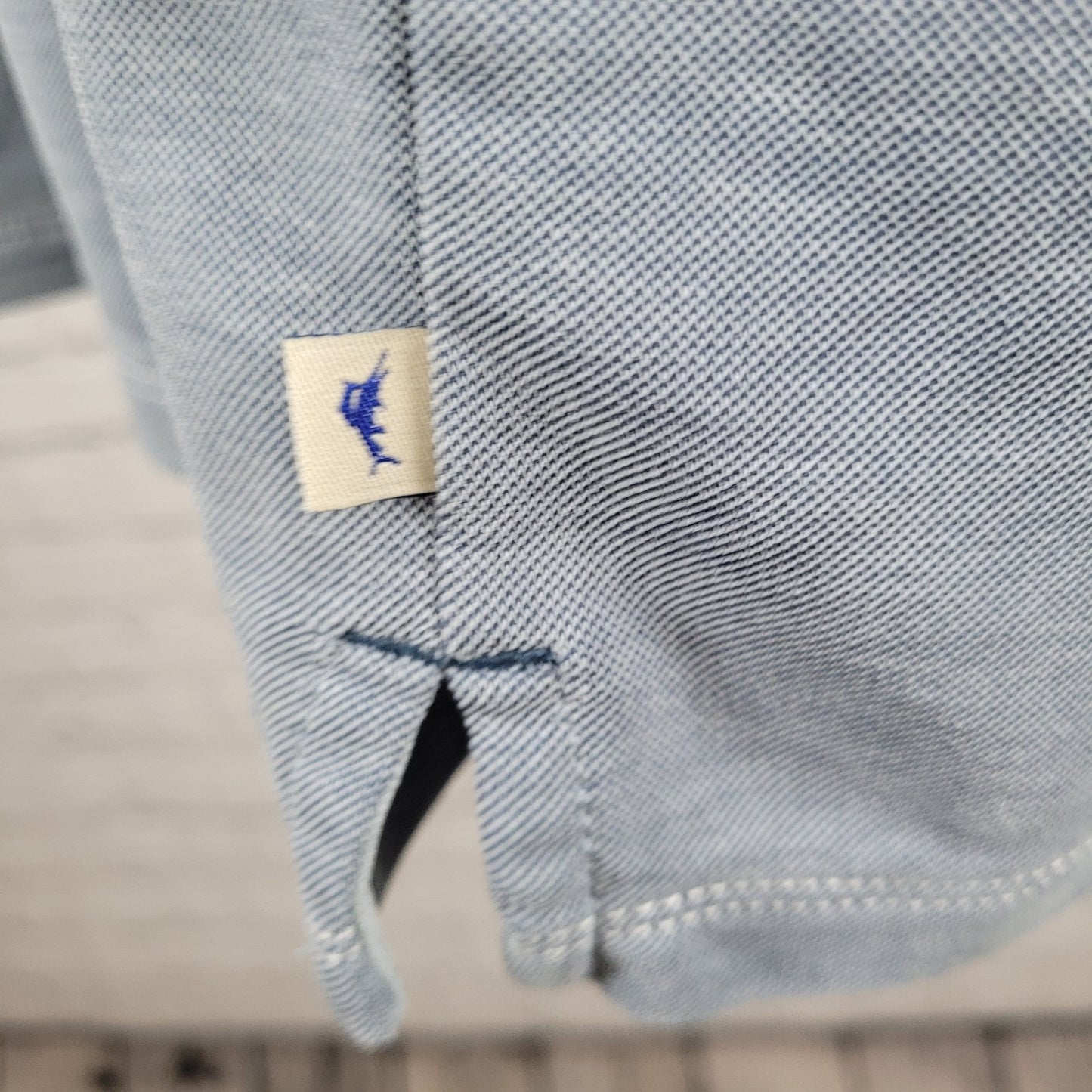 Tommy Bahama Blue Embroidered Fish Short Sleeve Buttoned Polo Shirt Size XXL