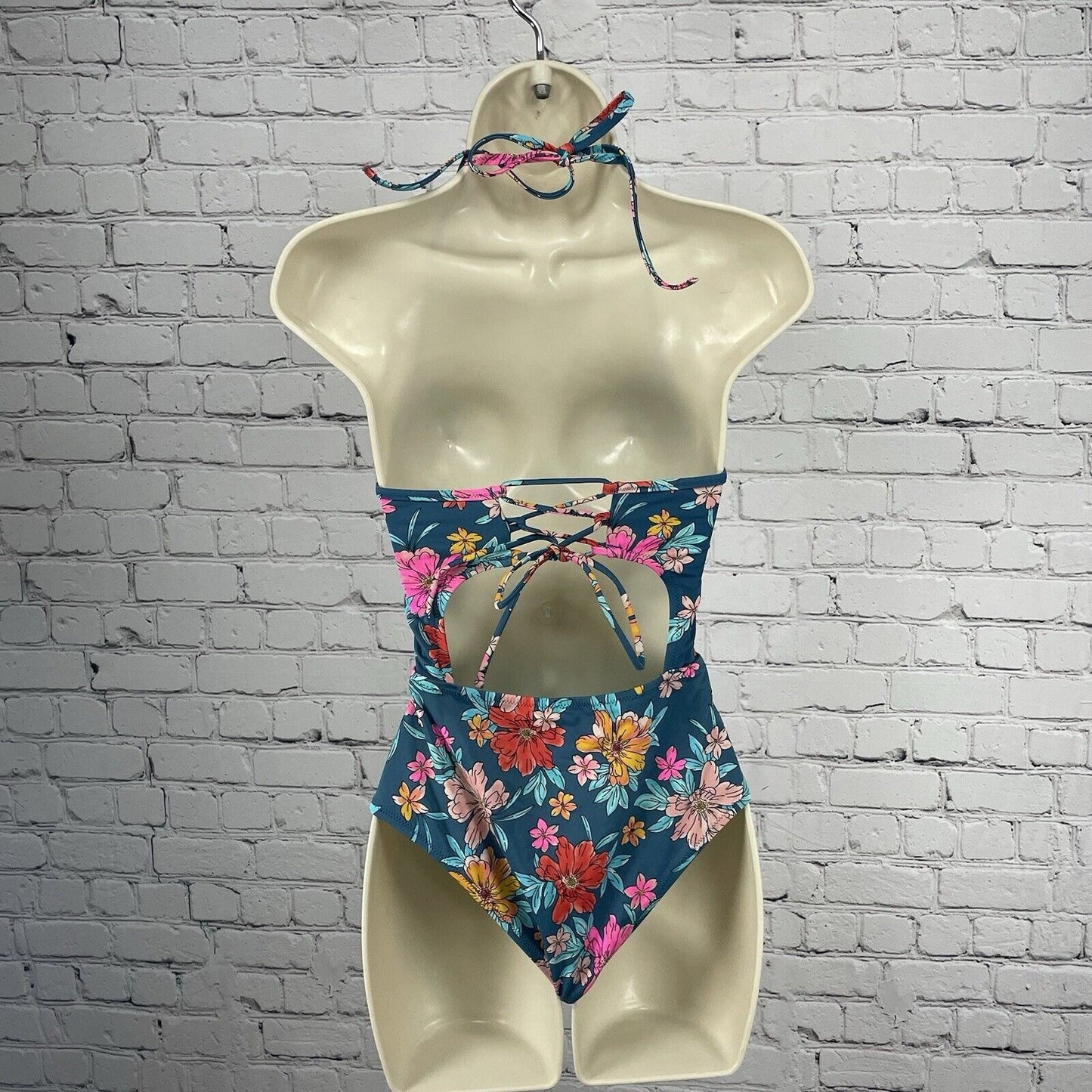 Shade & Shore Multicolor Floral One Piece Swimsuit Pushup Padded Size 34C