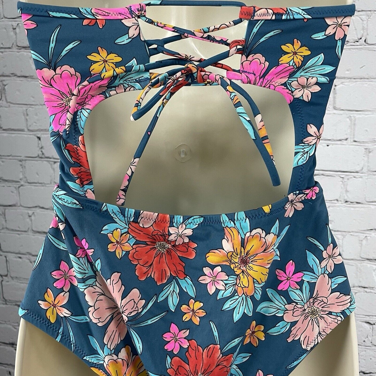 Shade & Shore Multicolor Floral One Piece Swimsuit Pushup Padded Size 34C
