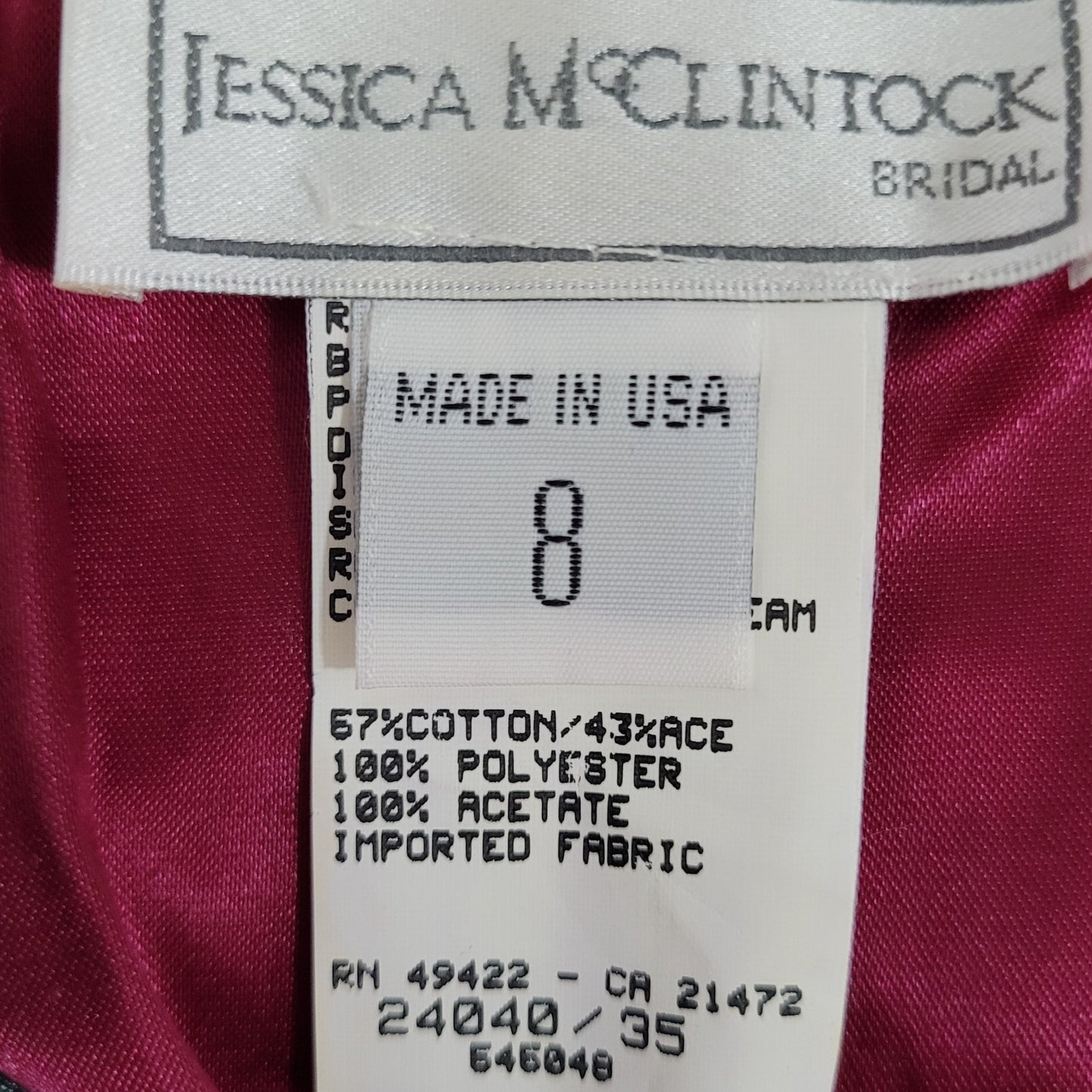 VTG Jessica McClintock Bridal Purple Floral Off Shoulder Bridesmaids Dress USA 8
