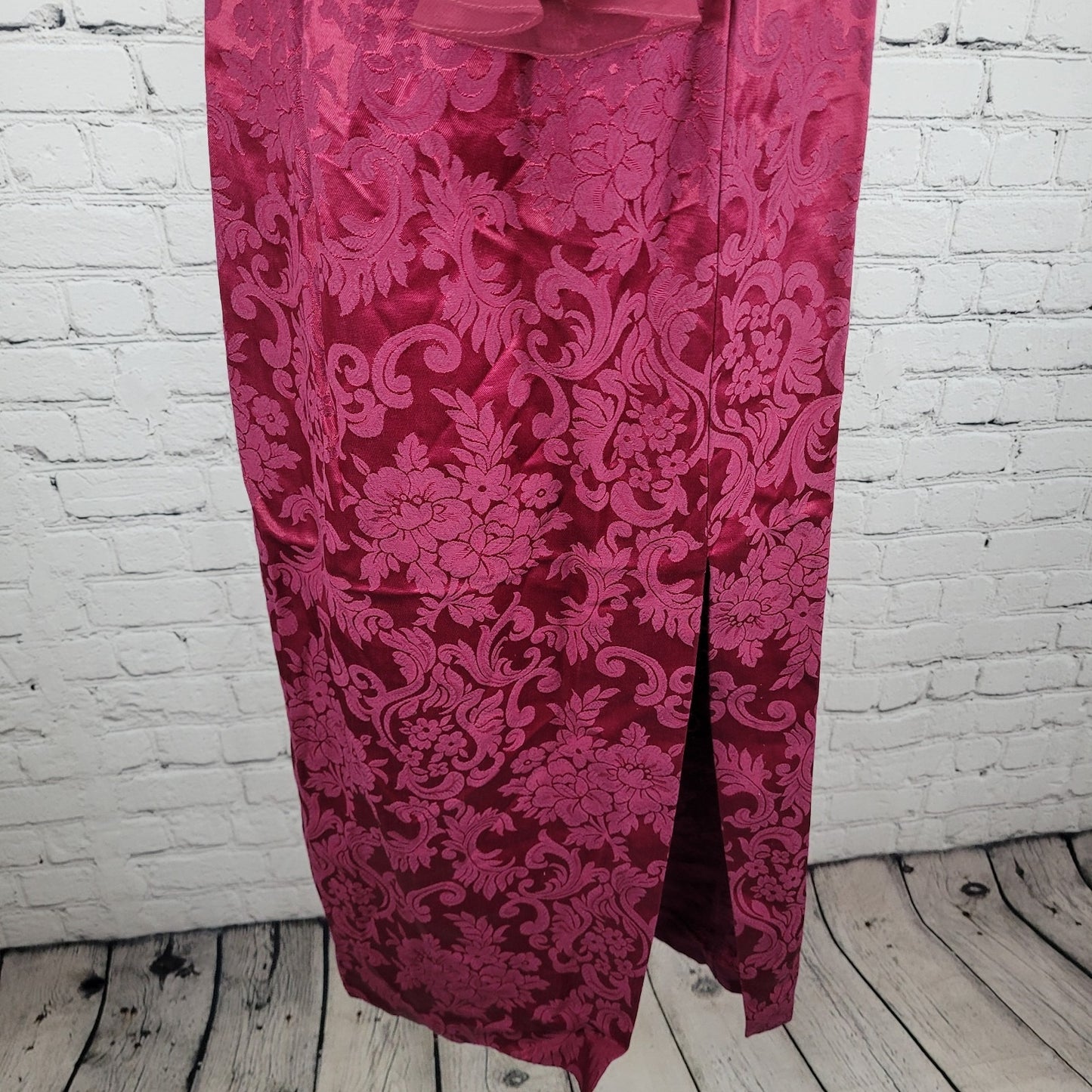 VTG Jessica McClintock Bridal Purple Floral Off Shoulder Bridesmaids Dress USA 8
