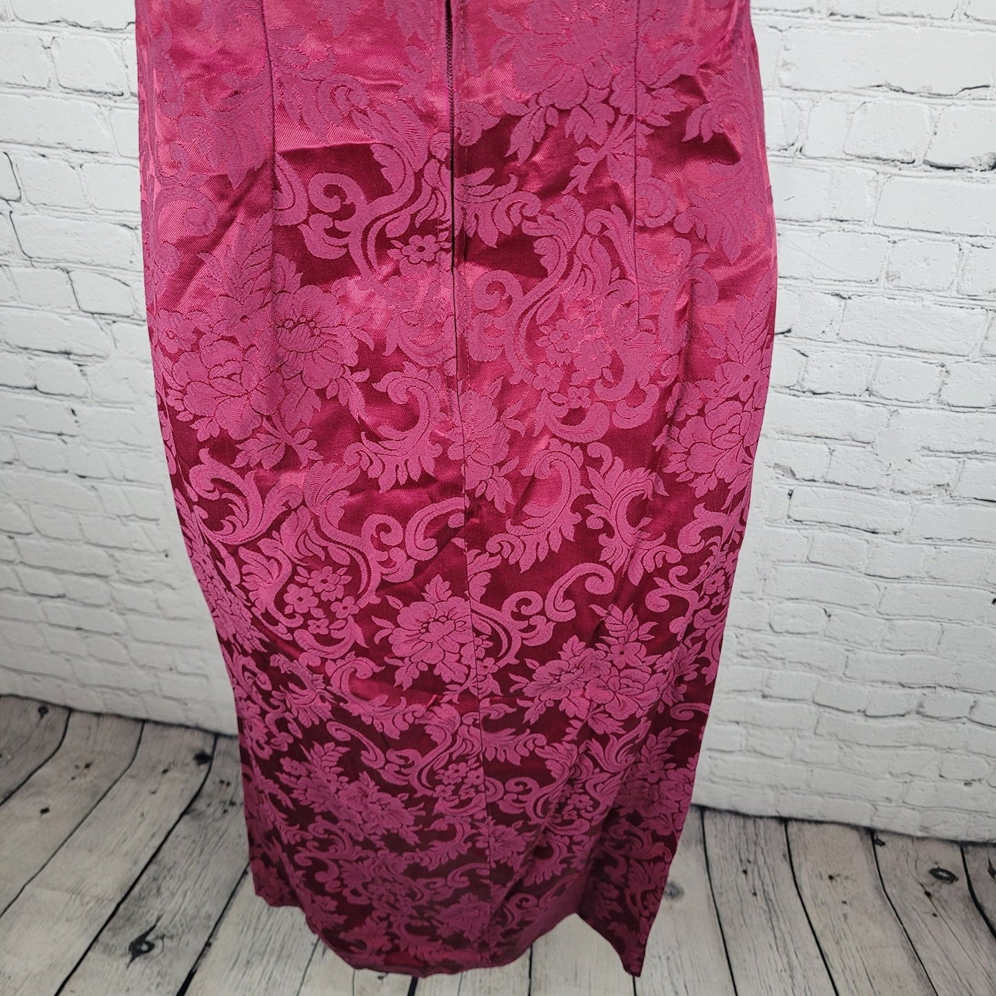VTG Jessica McClintock Bridal Purple Floral Off Shoulder Bridesmaids Dress USA 8