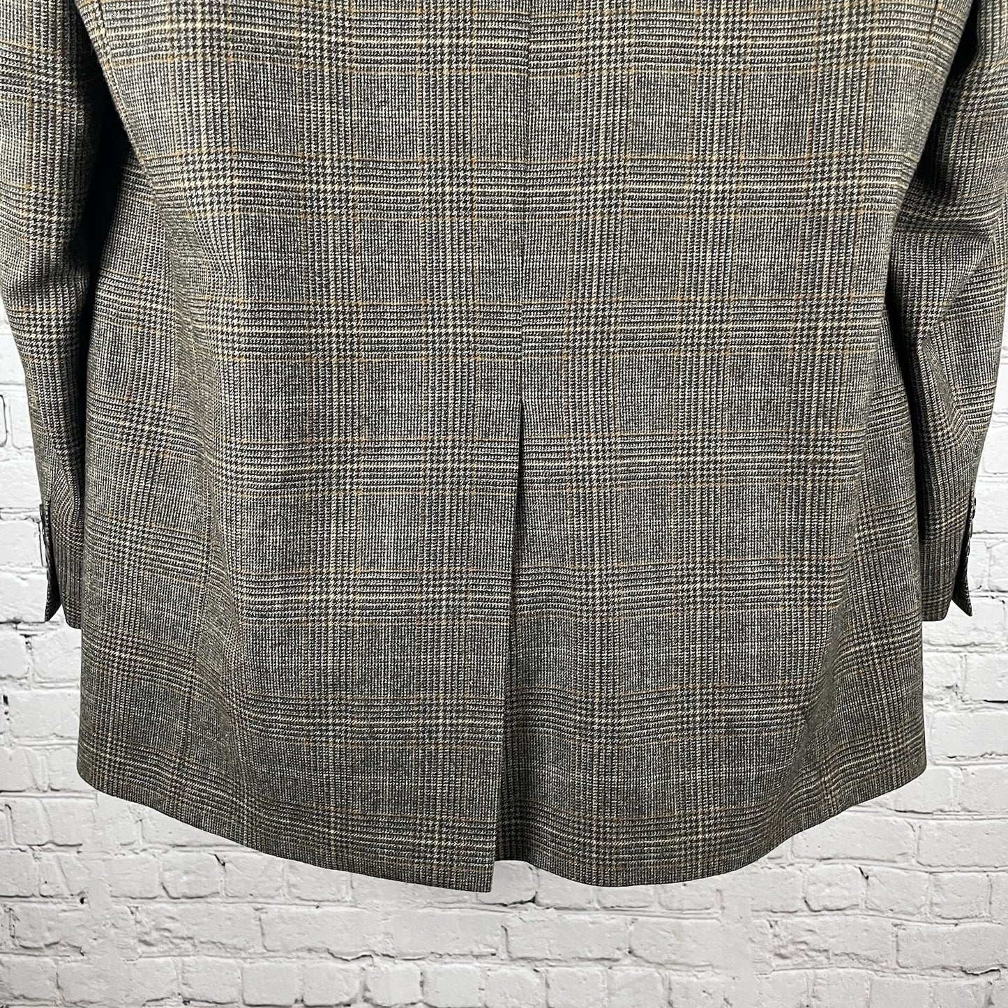 Jack Victor Brown Wool Cashmere Houndstooth 2 Button Blazer Sport Coat Size 46L