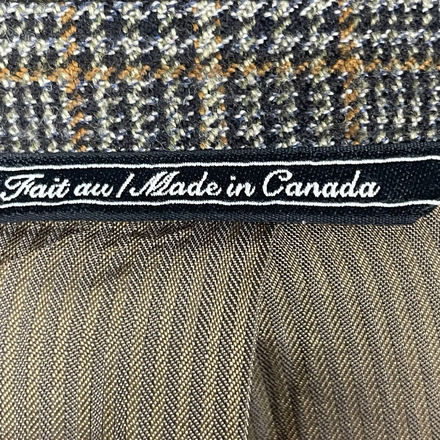 Jack Victor Brown Wool Cashmere Houndstooth 2 Button Blazer Sport Coat Size 46L