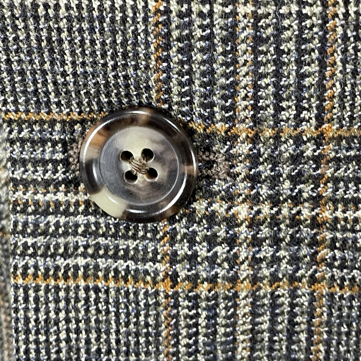 Jack Victor Brown Wool Cashmere Houndstooth 2 Button Blazer Sport Coat Size 46L