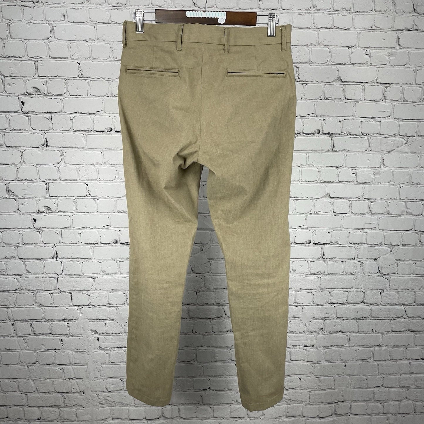 Nordstrom Tan Slim Fit Cool Max Zipped Pocket Stretch Pants Size 29 (30x32)