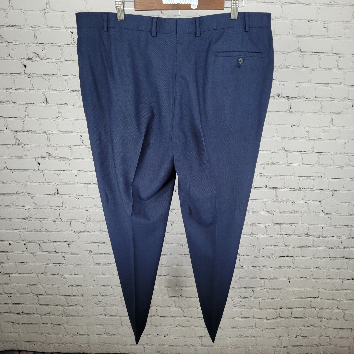 Charles Tyrwhitt Blue 100% Wool Flat Front Straight Dress Pants Size 42R (42x32)