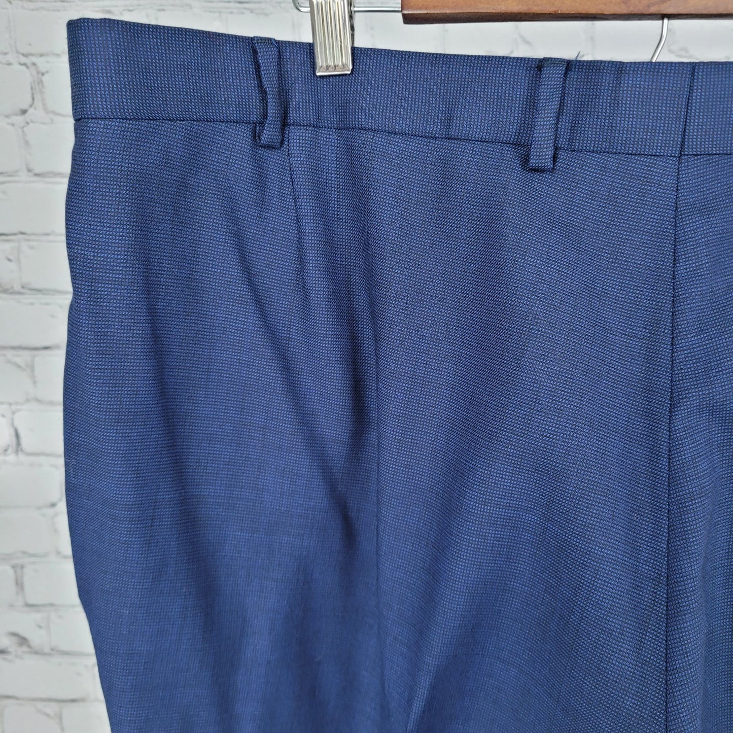 Charles Tyrwhitt Blue 100% Wool Flat Front Straight Dress Pants Size 42R (42x32)