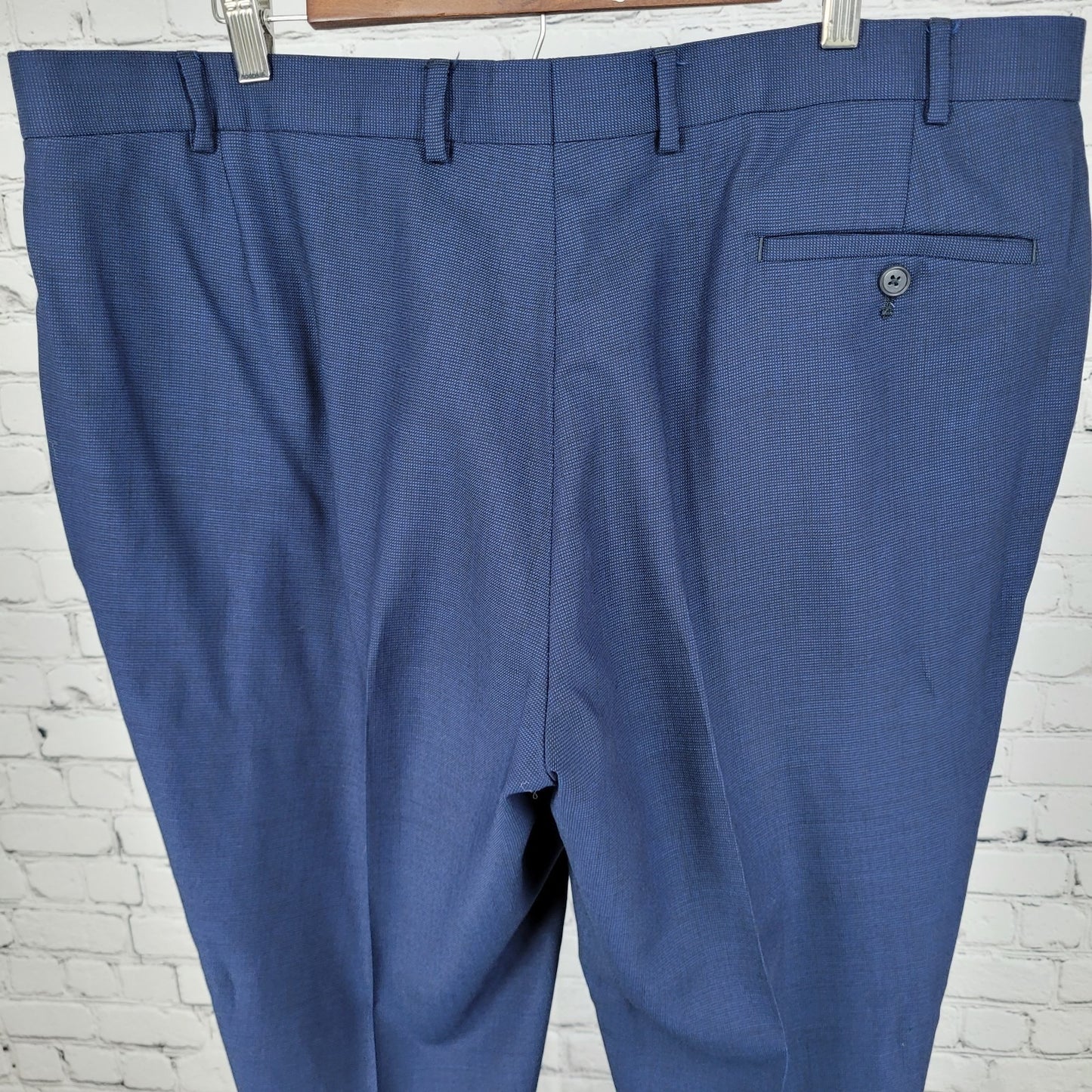 Charles Tyrwhitt Blue 100% Wool Flat Front Straight Dress Pants Size 42R (42x32)