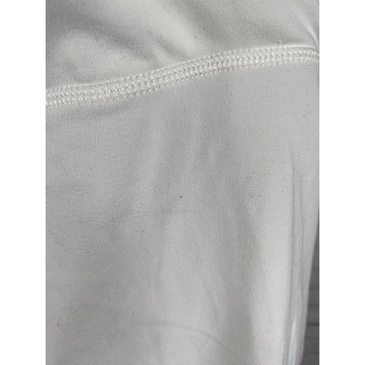 Eddie Bauer Sport White Floral Racer Back Padded V Neck Work Out Tank Top L