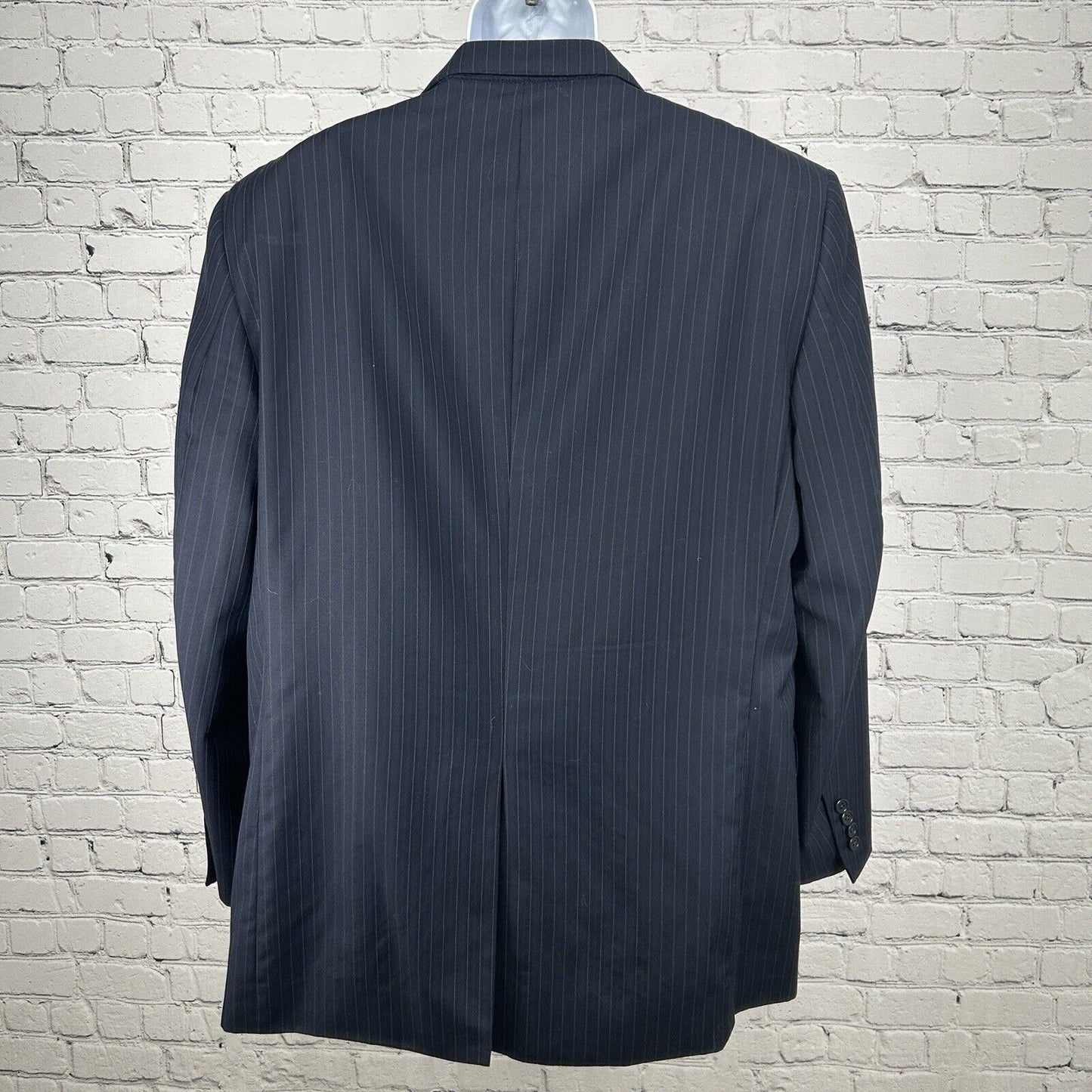 Jos A Bank Signature Gold Blue Wool Pinstripe 2 Button Suit Jacket Size 46LG