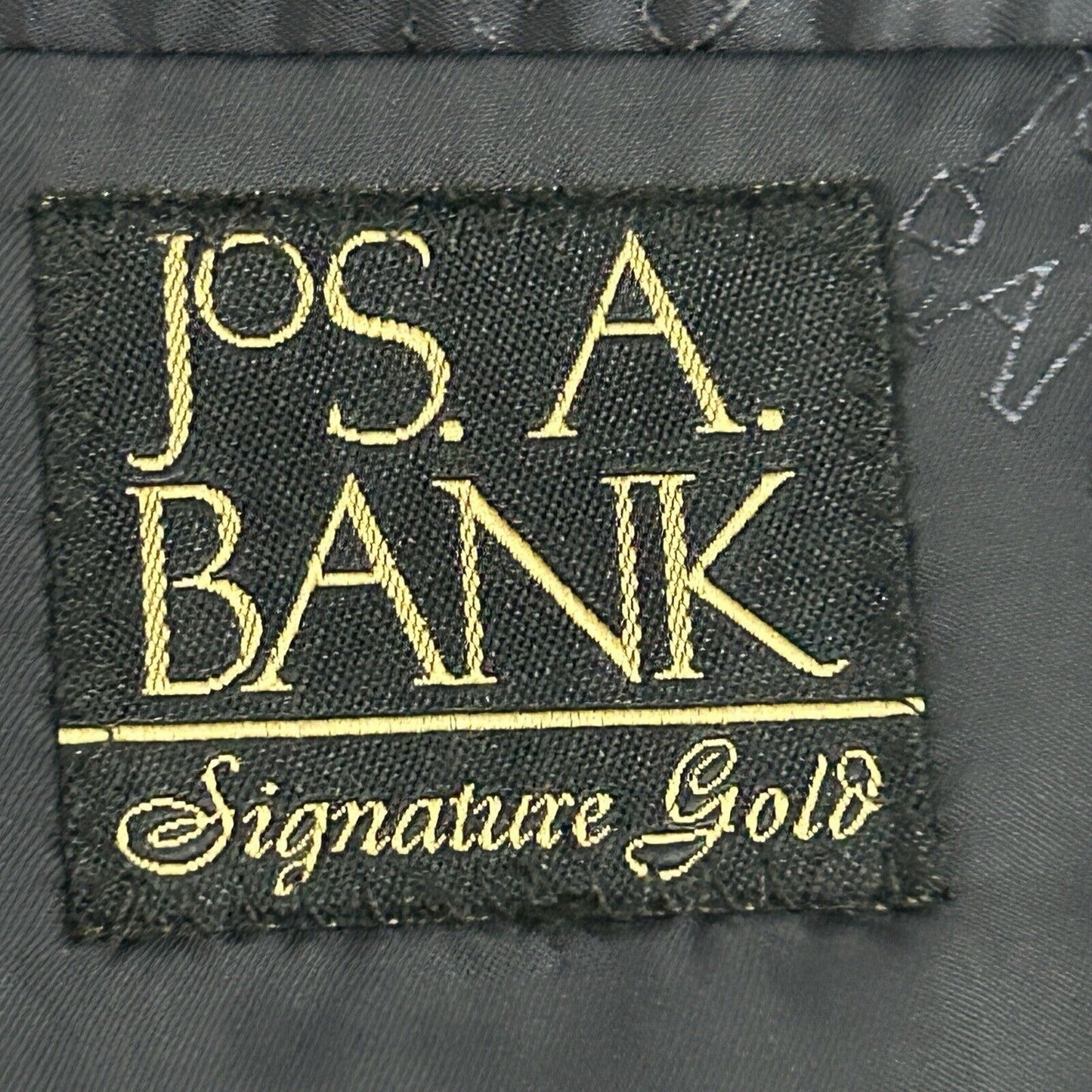 Jos A Bank Signature Gold Blue Wool Pinstripe 2 Button Suit Jacket Size 46LG