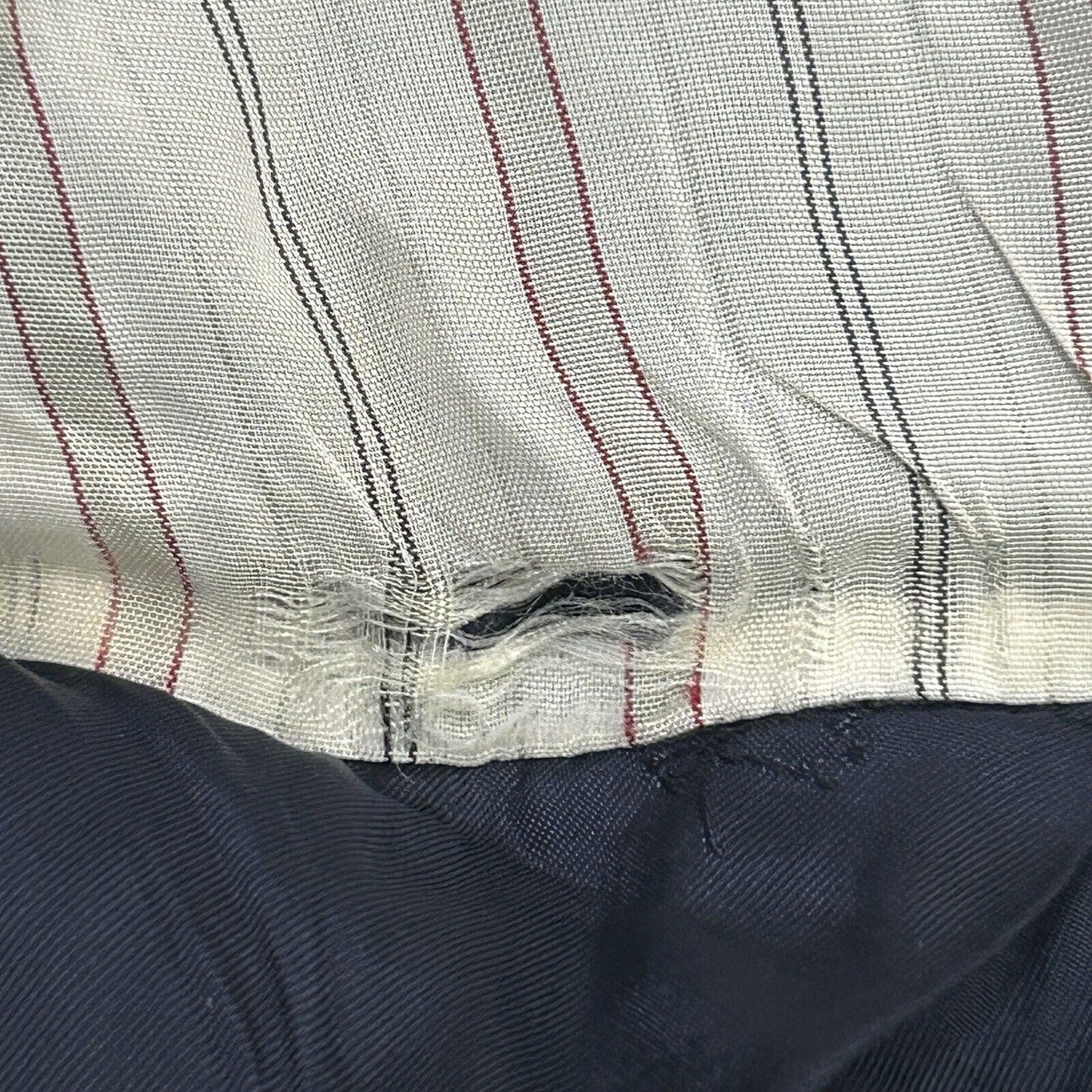Jos A Bank Signature Gold Blue Wool Pinstripe 2 Button Suit Jacket Size 46LG