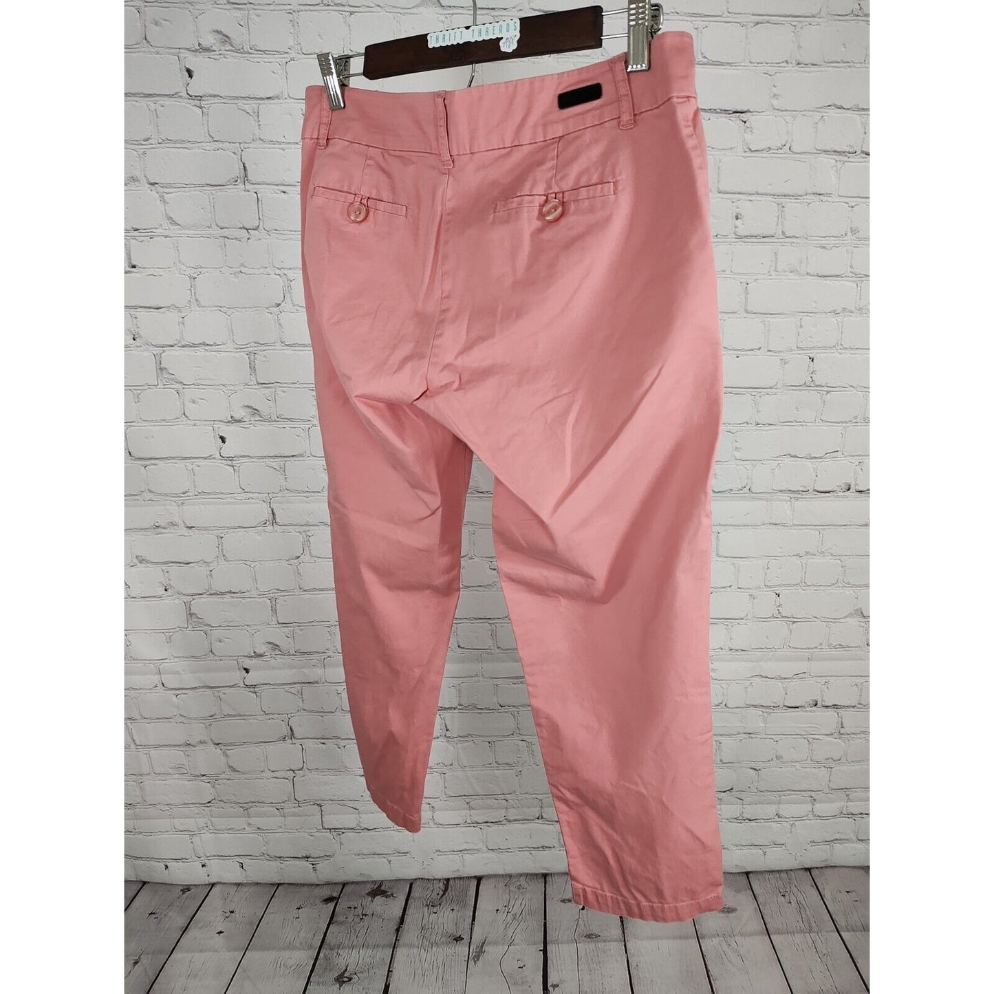 Kut From The Kloth Salmon Cotton Blend Mid Rise Capri Pants Pockets Size 6