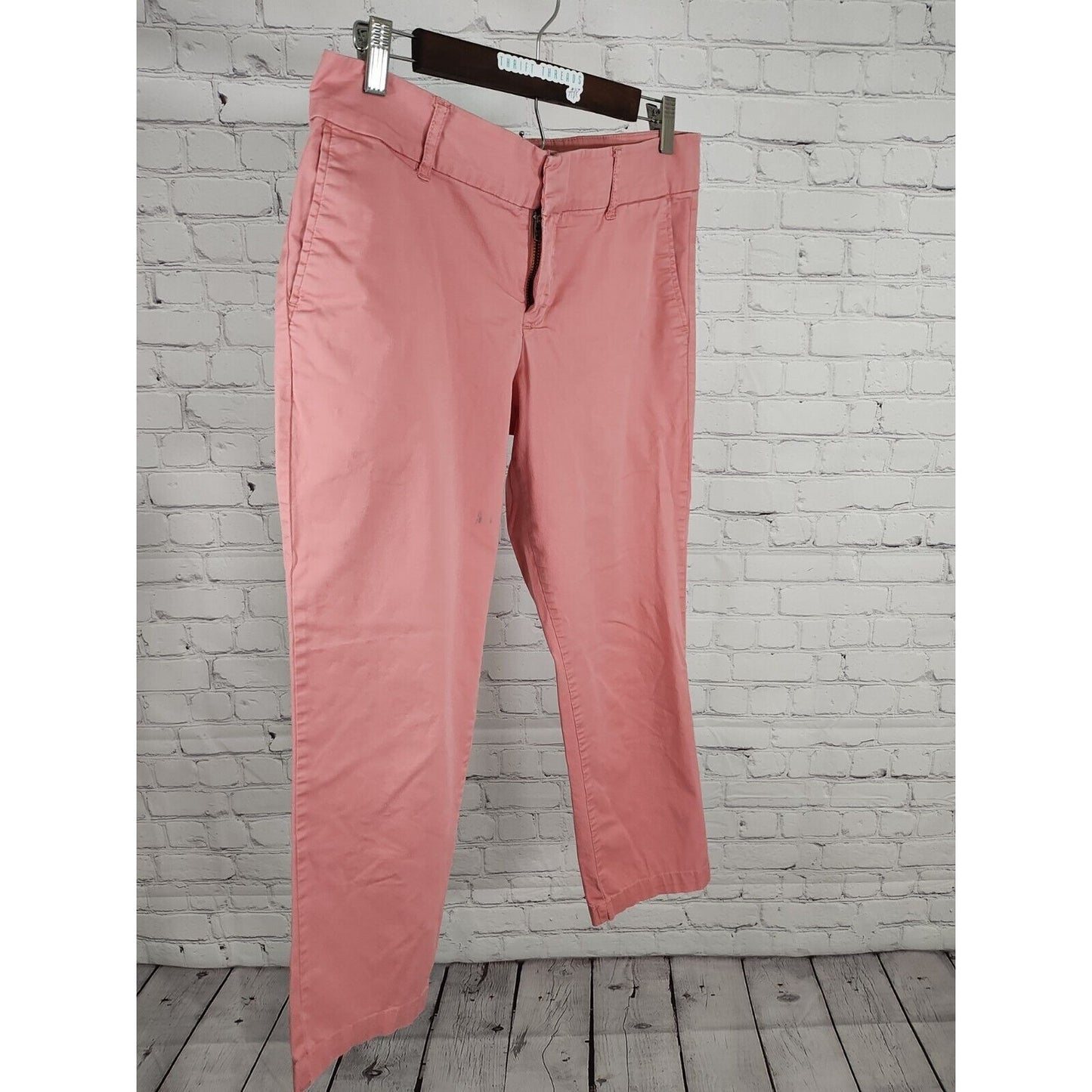 Kut From The Kloth Salmon Cotton Blend Mid Rise Capri Pants Pockets Size 6
