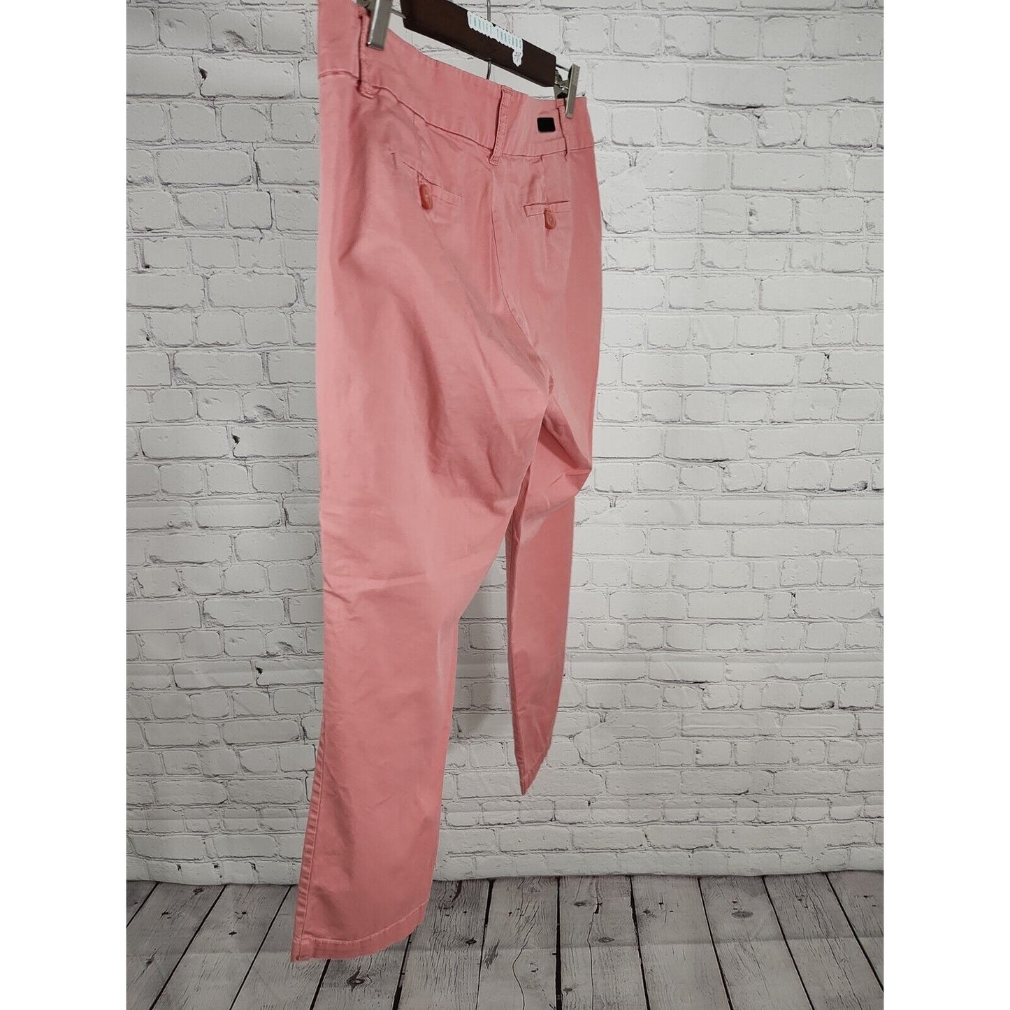 Kut From The Kloth Salmon Cotton Blend Mid Rise Capri Pants Pockets Size 6