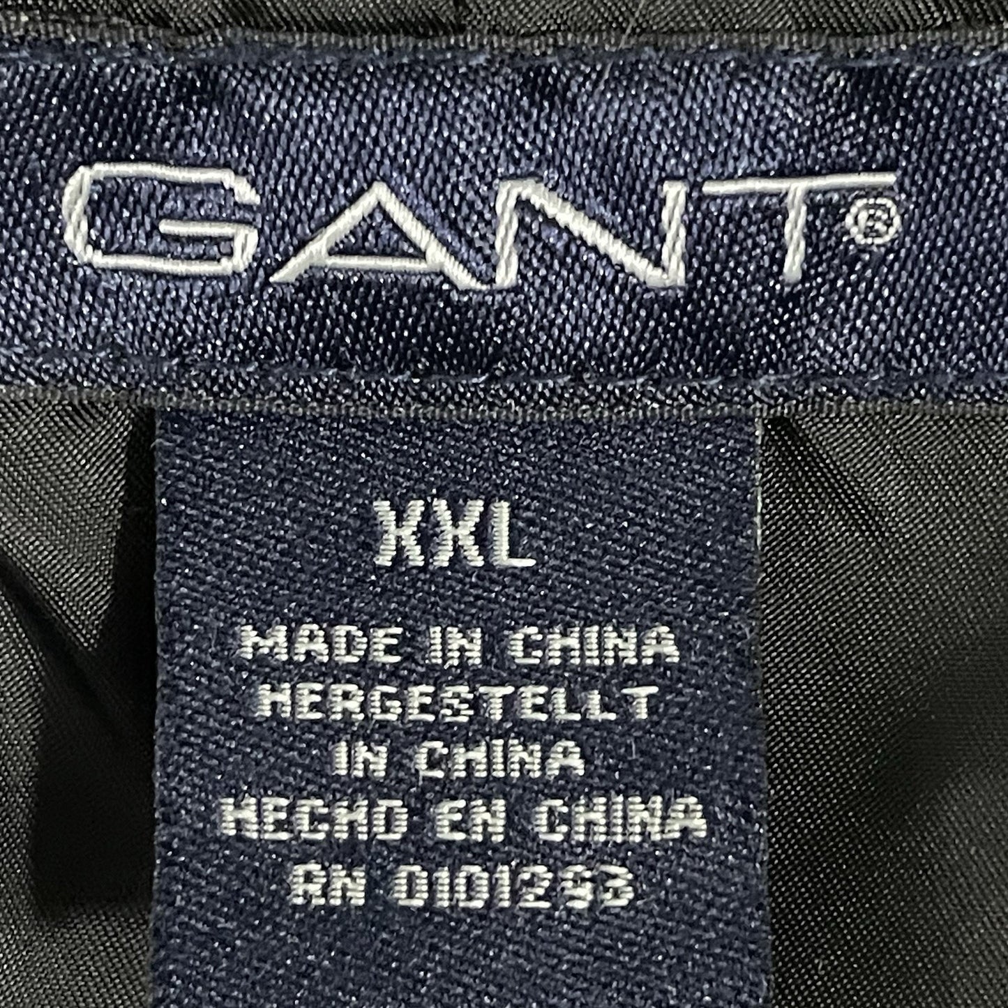 GANT Black Classic Button Up Collared Long Rain Lined Jacket Pockets Size XXL